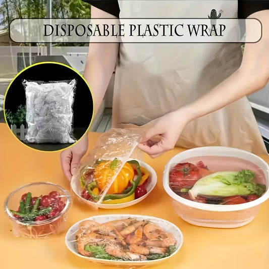 50-Pack Disposable Transparent Food Covers