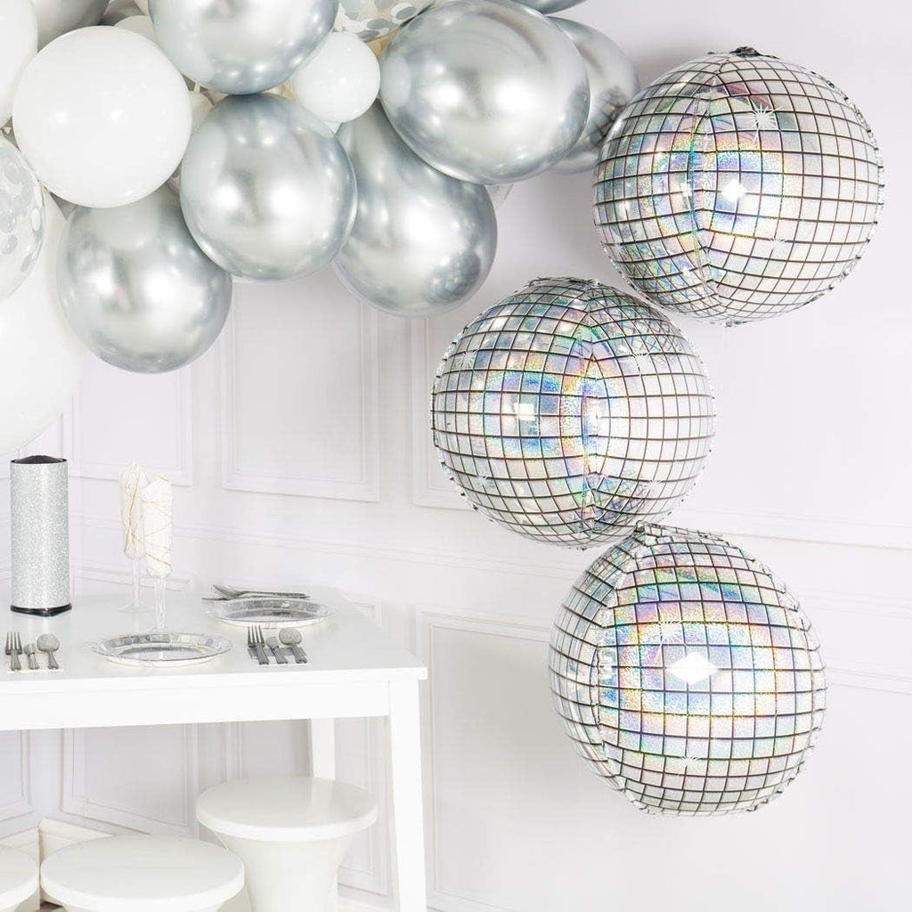 100Pcs Metallic Silver Latex Balloons Various Sizes Chrome Balloon 18/12/10/5 Inch Helium Balloon Perfect for Birthday Valentines Baby Shower Bridal Shower Wedding Anniversary Balloons