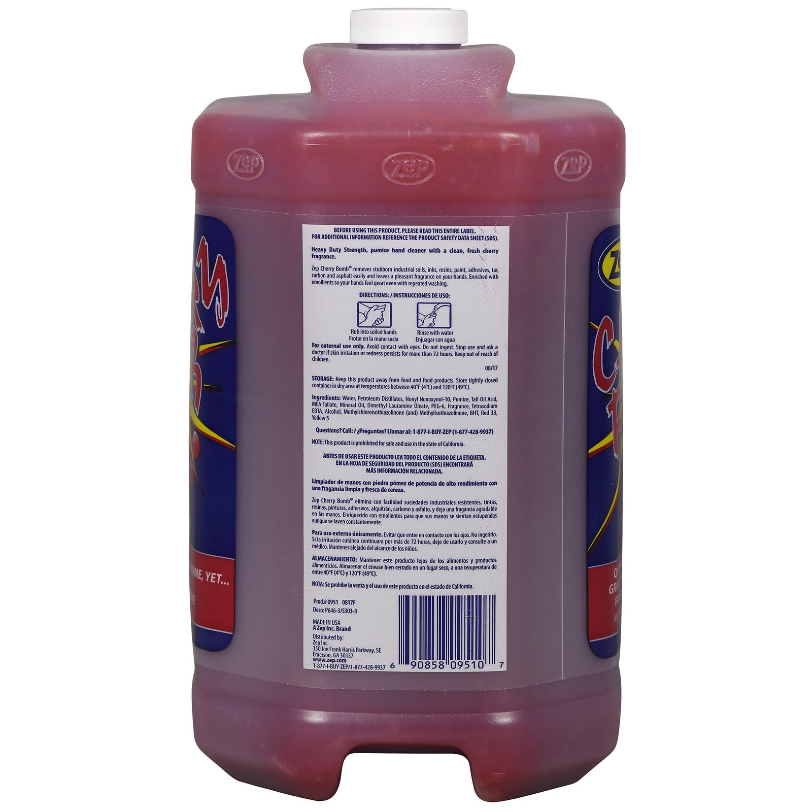 Zep Cherry Bomb Industrial Hand Cleaner - 1 Gallon (Case of 4) - 95124