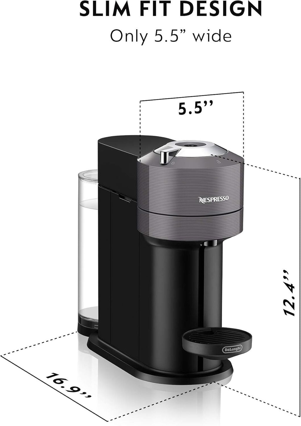 Nespresso Vertuo Next Coffee and Espresso Maker, Machine Only, Dark Gray