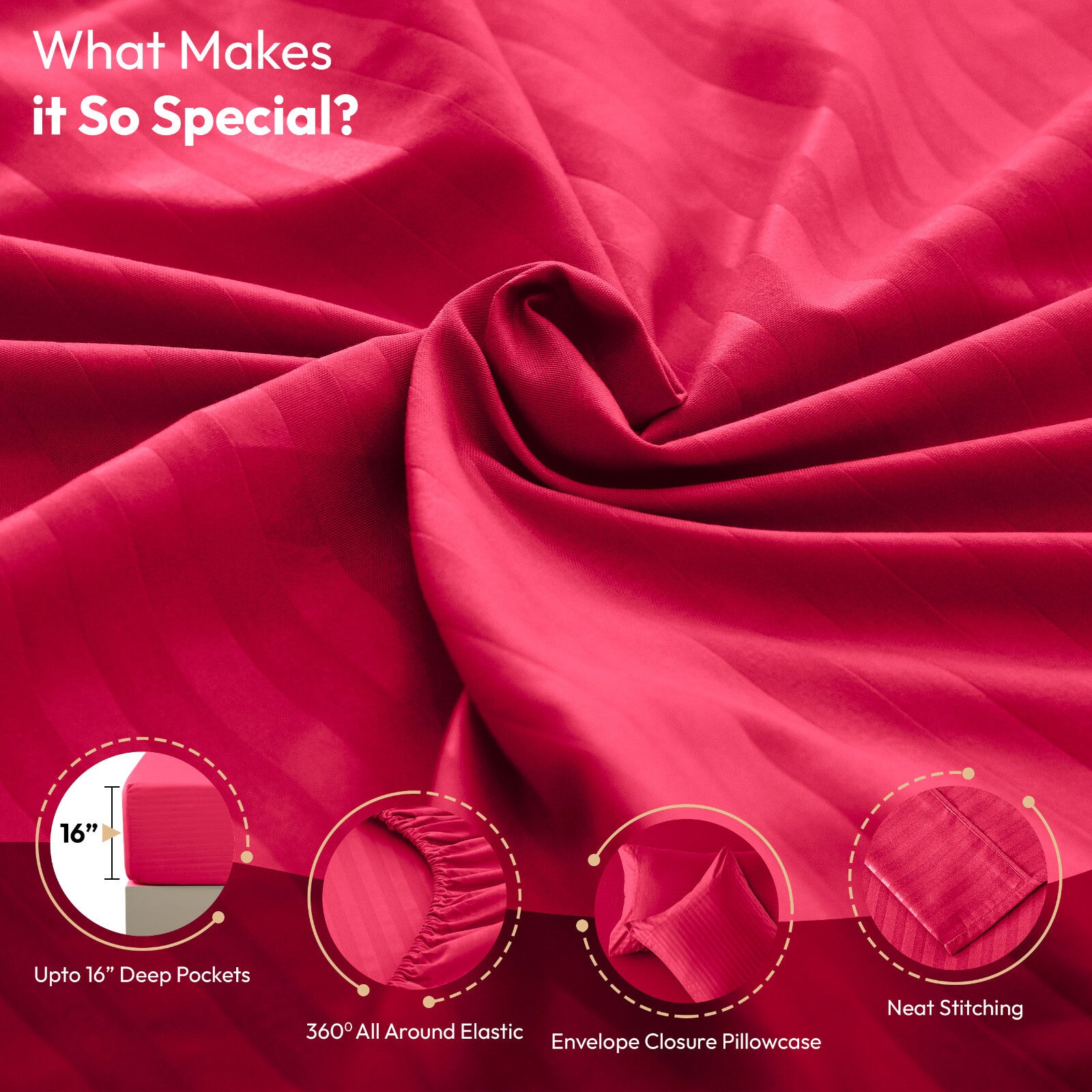 4 Piece Bed Sheet Set Deep Pocket 1800 Series Hotel Bed Sheet Microfiber Comfort