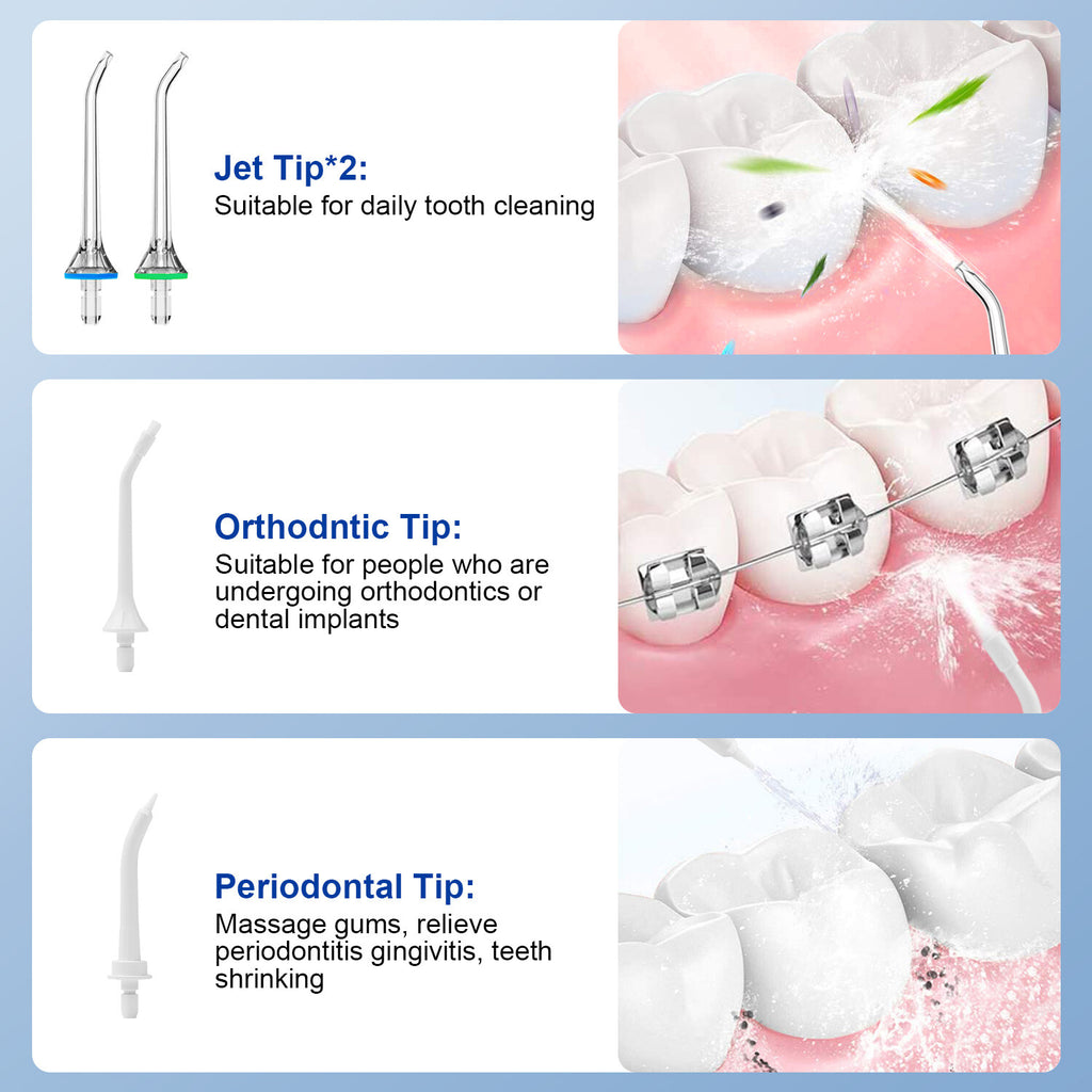 Dental Oral Irrigator Cordless Water Flosser Travel Teeth Cleaner Floss