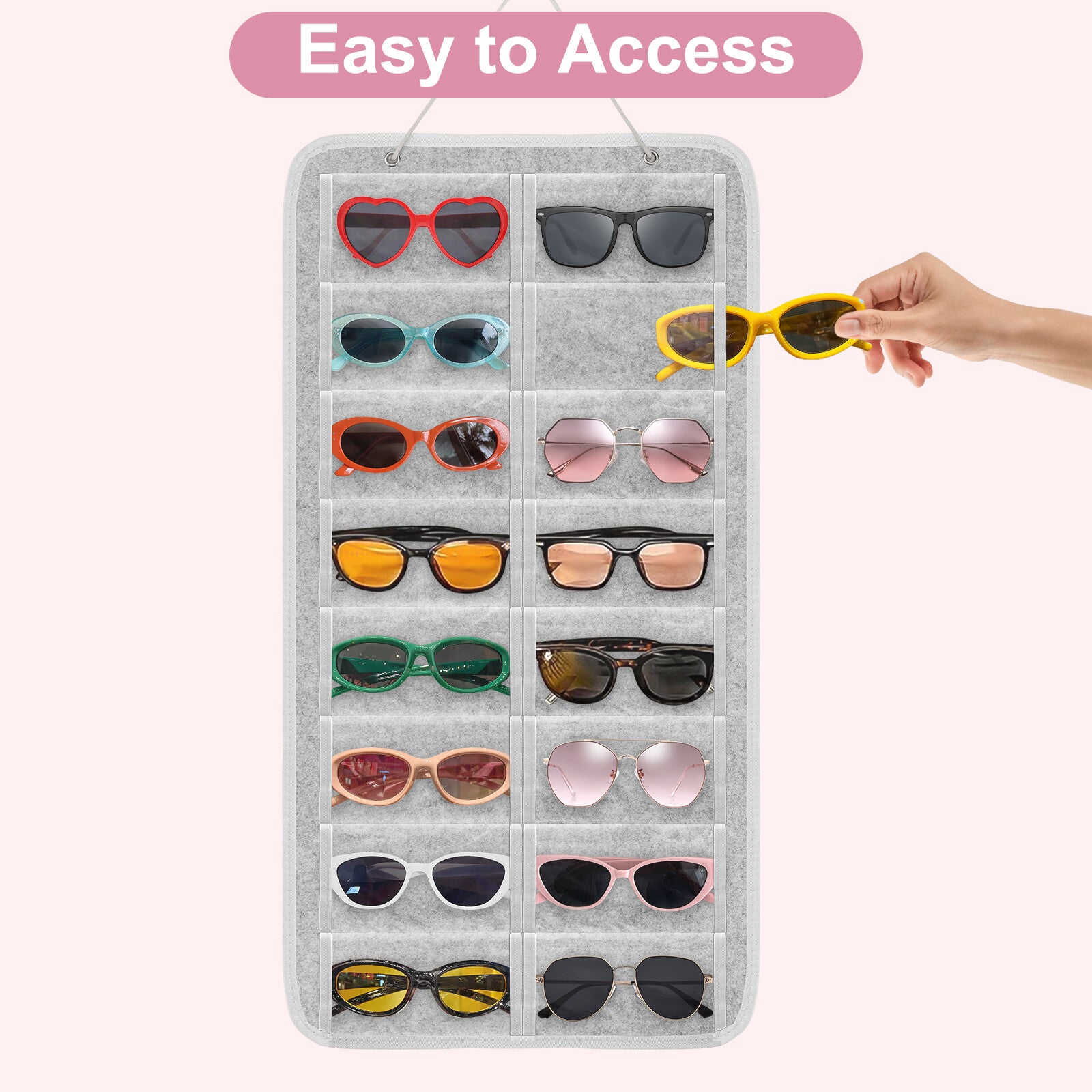 Hanging Sunglasses Organizer Glasses Storage Case Wall Mounted Eyeglasses Holder