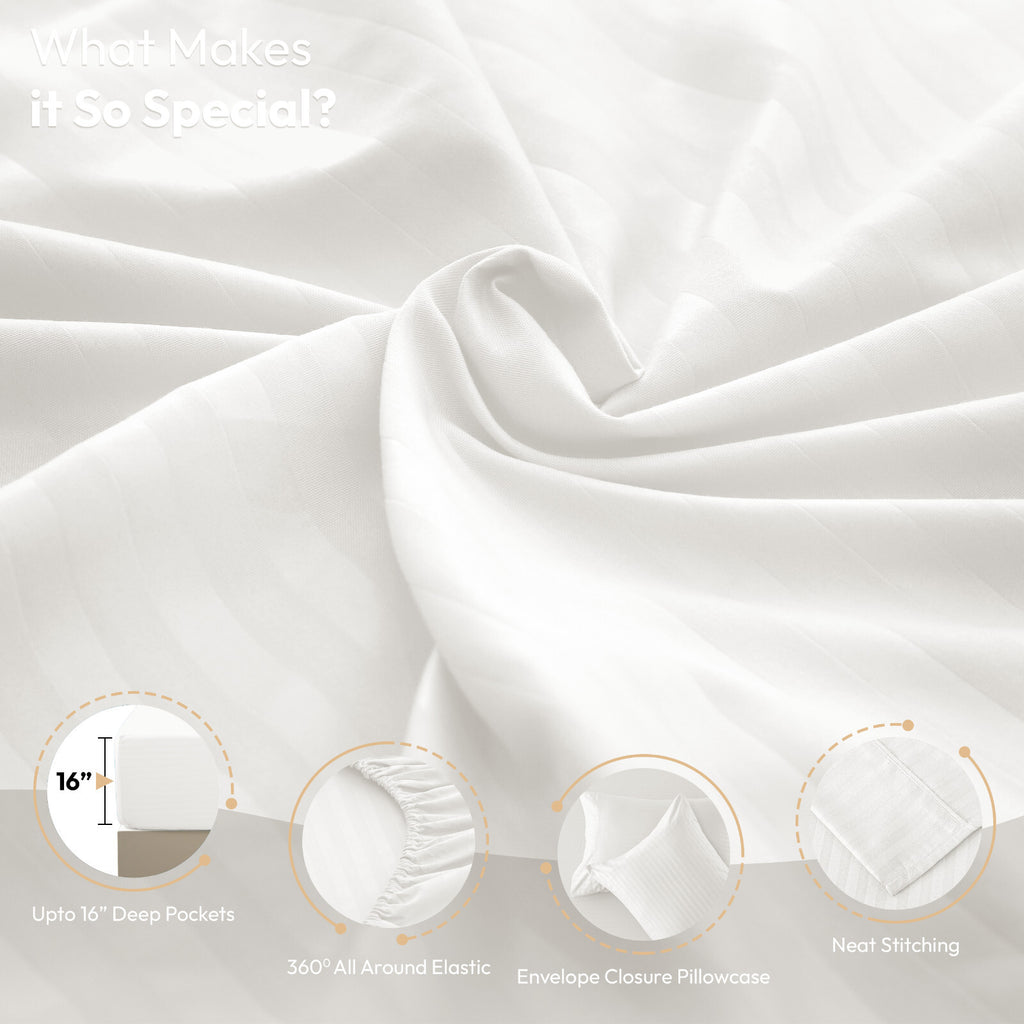 4 Piece Bed Sheet Set Deep Pocket 1800 Series Hotel Bed Sheet Microfiber Comfort