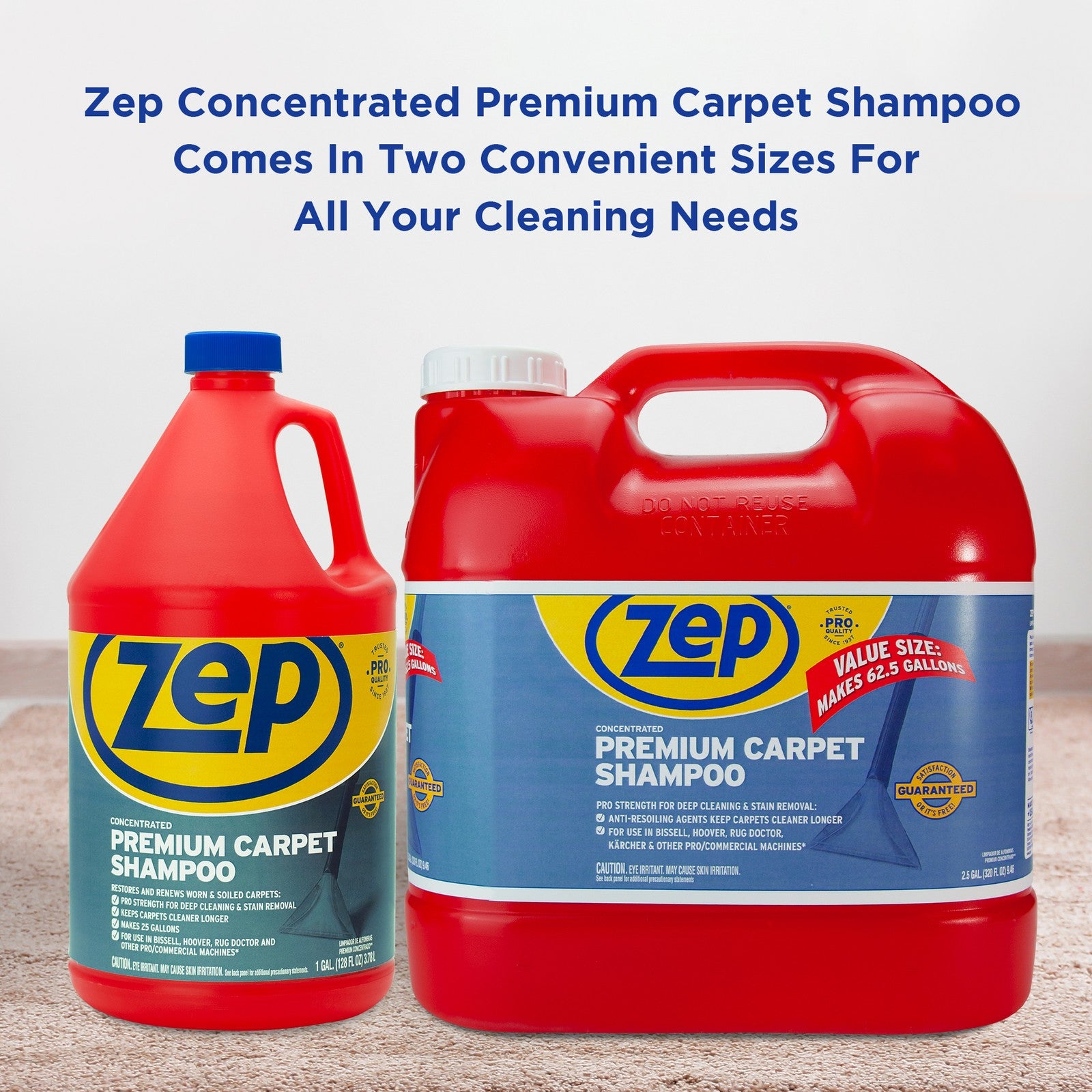 Zep Premium Carpet Cleaner Shampoo - 1 Gallon (Case of 2) ECZUPXC1282