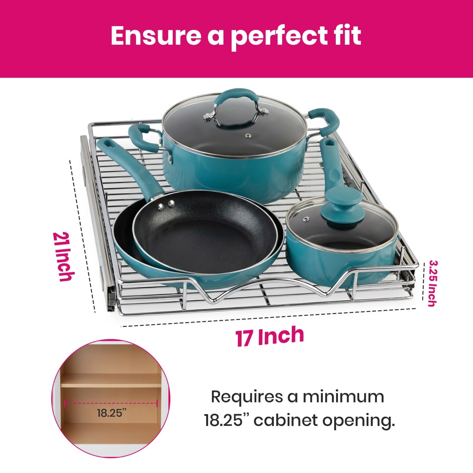 HOLDN' STORAGE Pull Out Cabinet Organizer, Heavy Duty- Lifetime Limited Warranty