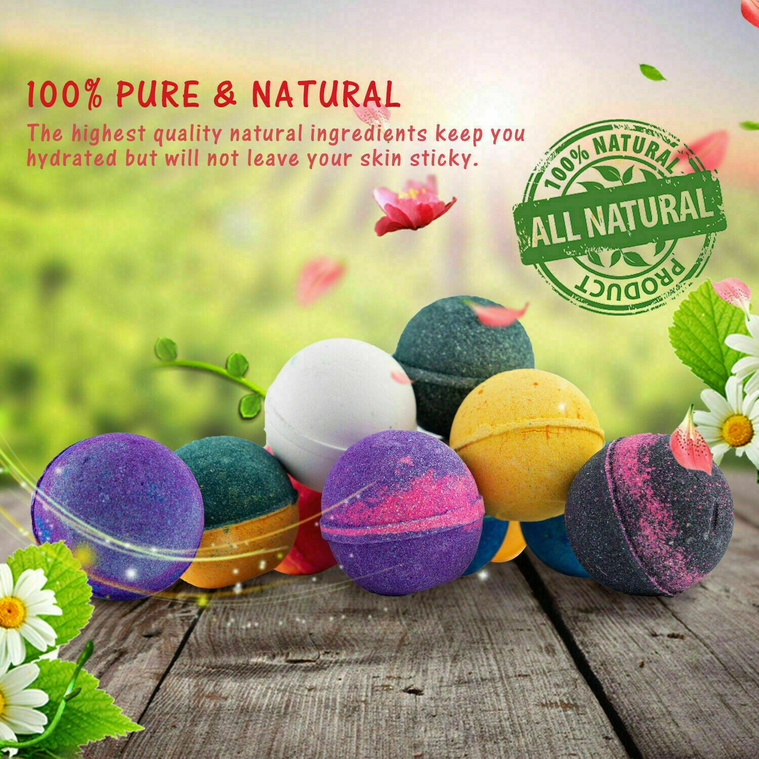 6pc Handmade Bath Bombs Gift Set Organic Essential Oils Spa Ball Christmas Gift