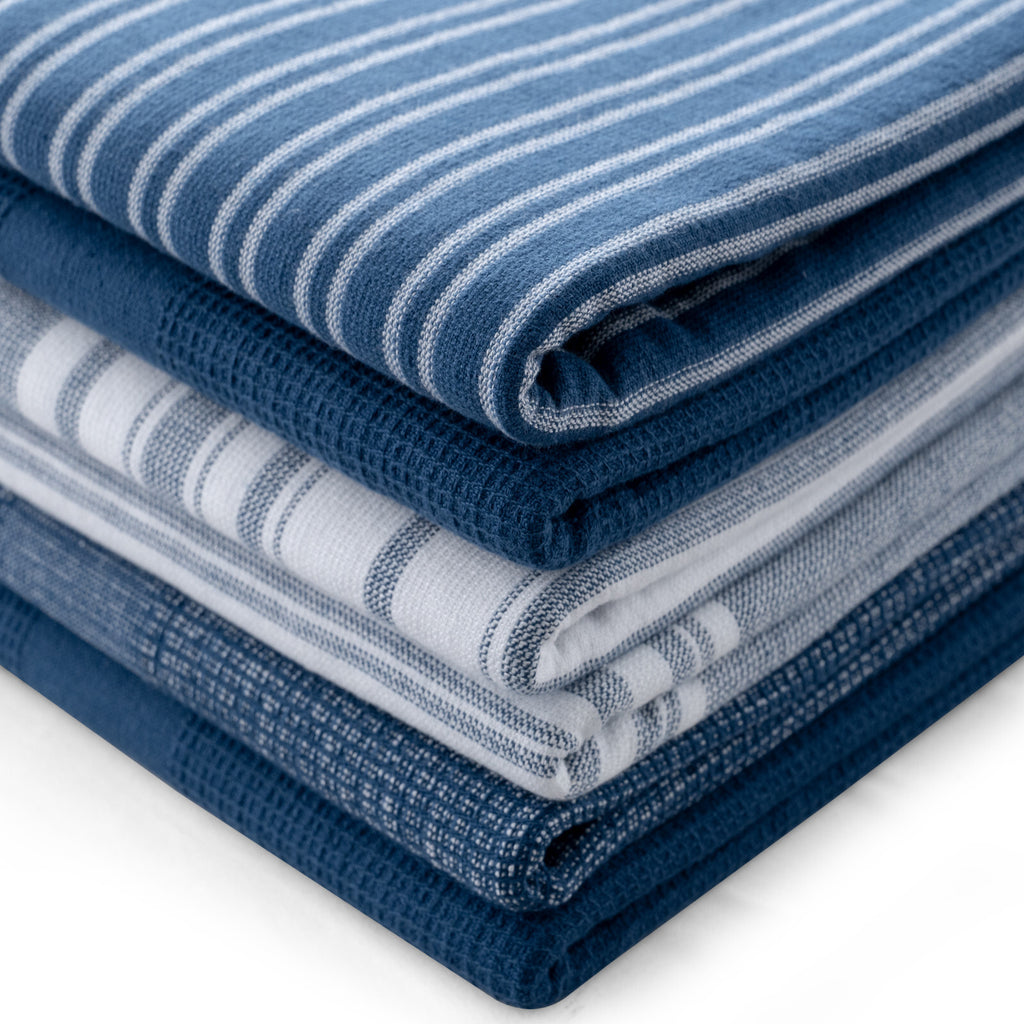 6PC Kitchen Towel Set 100% Cotton Dish Towels 16 x 26 Absorbent Tea Bar Towels