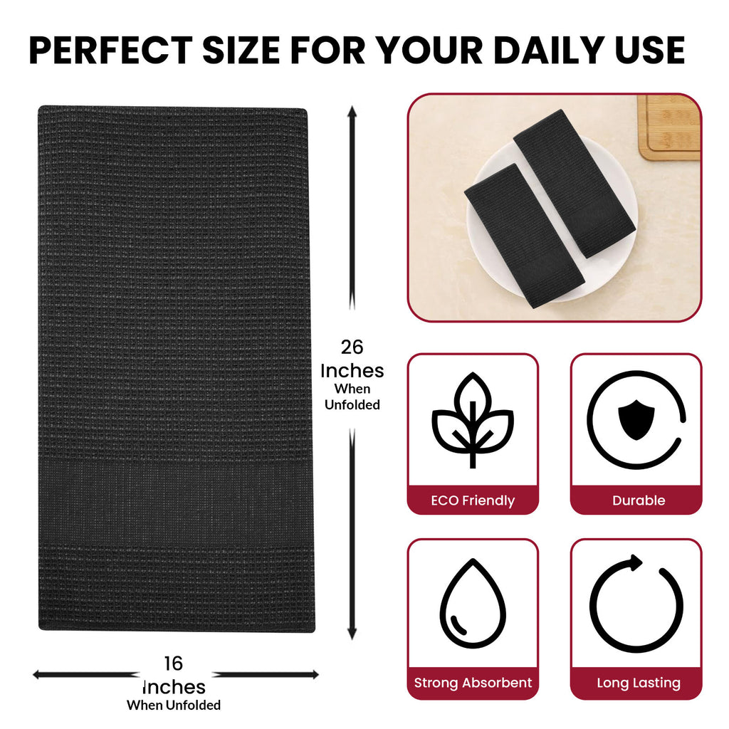 6PC Kitchen Towel Set 100% Cotton Dish Towels 16 x 26 Absorbent Tea Bar Towels