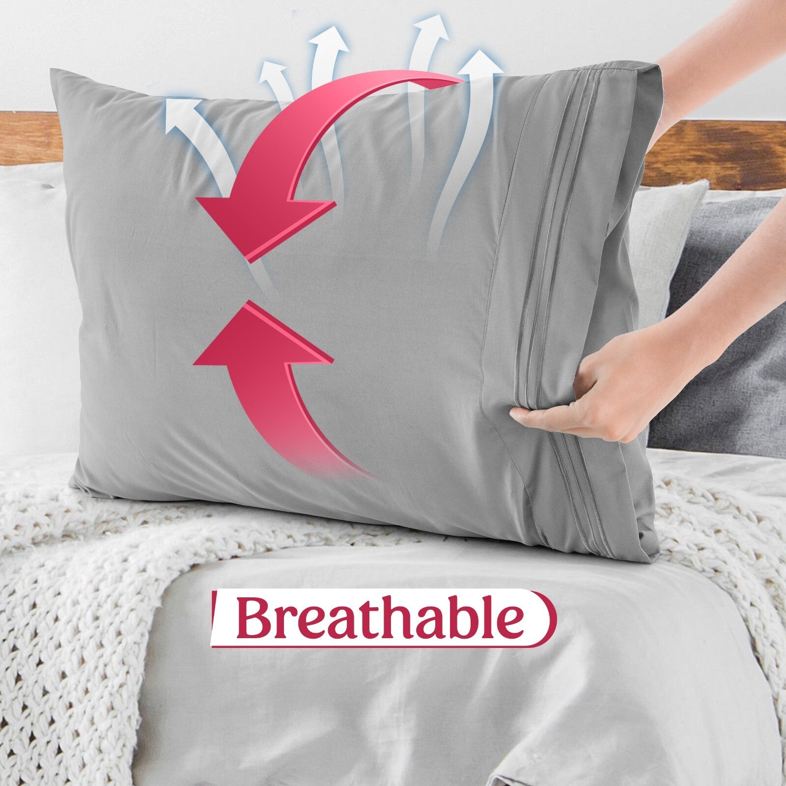 Pack of 2, 4 & 6 Pillow Cover Set Ultra Soft Microfiber Pillowcases Queen King