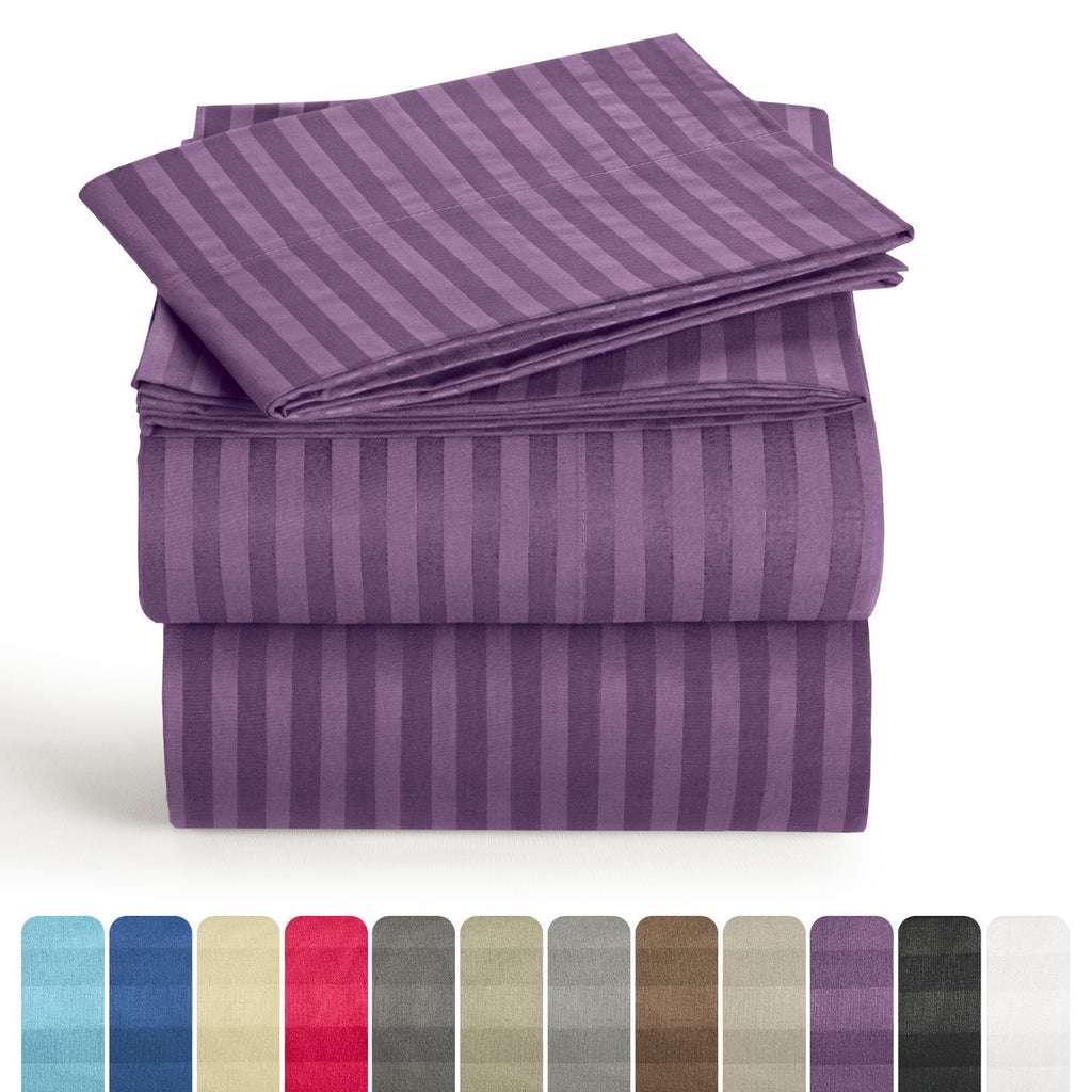 4 Piece Bed Sheet Set Deep Pocket 1800 Series Hotel Bed Sheet Microfiber Comfort