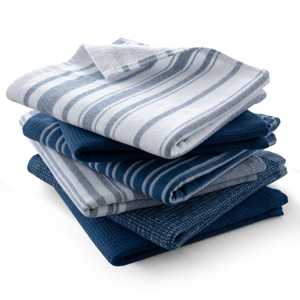 6PC Kitchen Towel Set 100% Cotton Dish Towels 16 x 26 Absorbent Tea Bar Towels