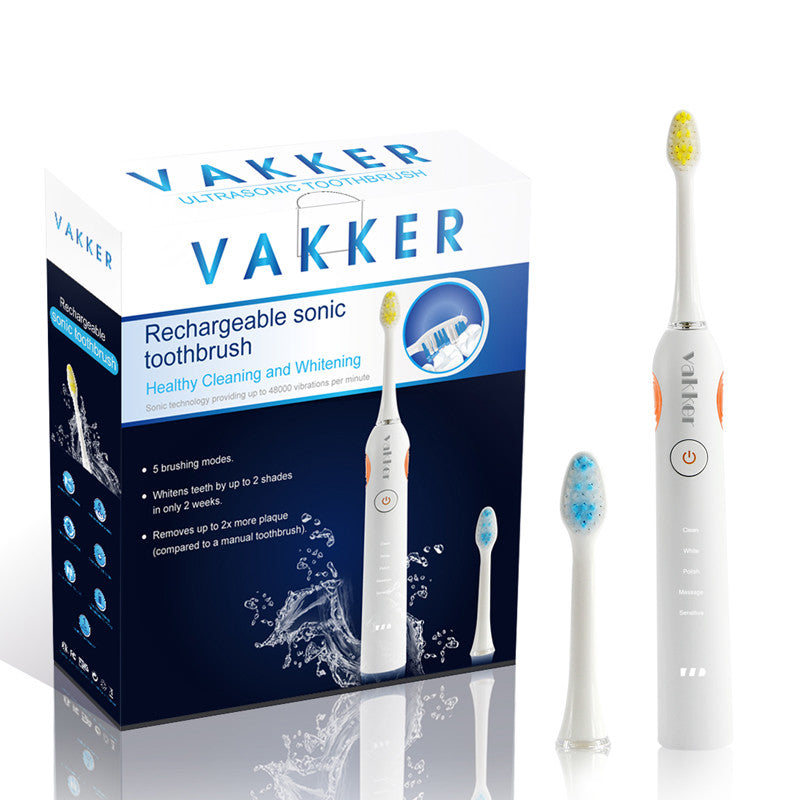 Vakker Ultrasonic Toothbrush Rechargeable Electric Toothbrush 5 Cleaning Modes