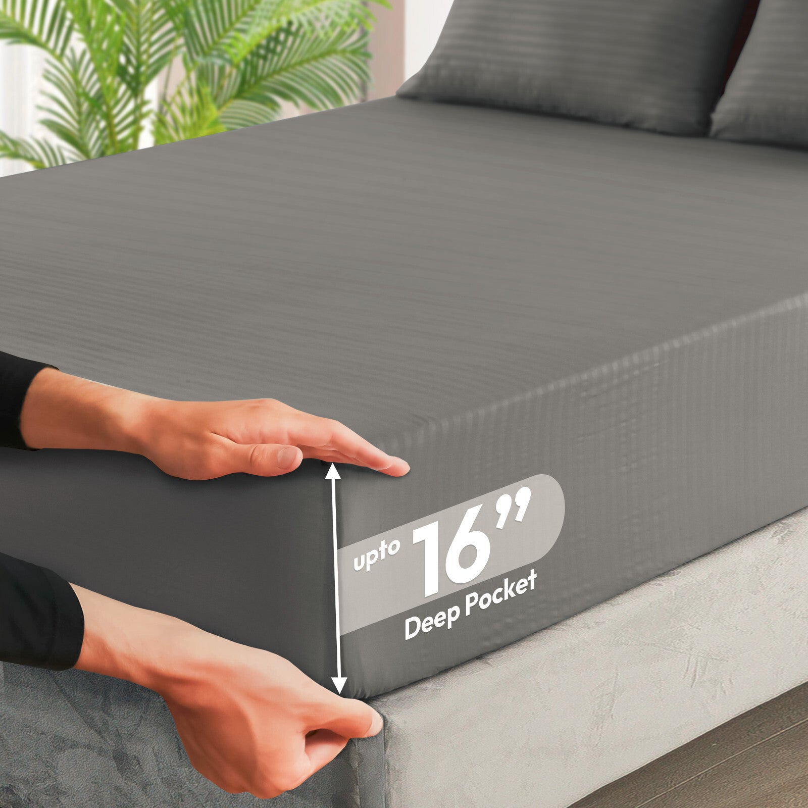 4 Piece Bed Sheet Set Deep Pocket 1800 Series Hotel Bed Sheet Microfiber Comfort