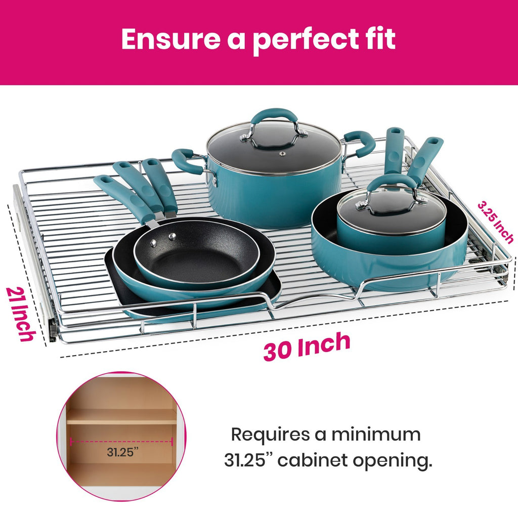 HOLDN' STORAGE Pull Out Cabinet Organizer, Heavy Duty- Lifetime Limited Warranty