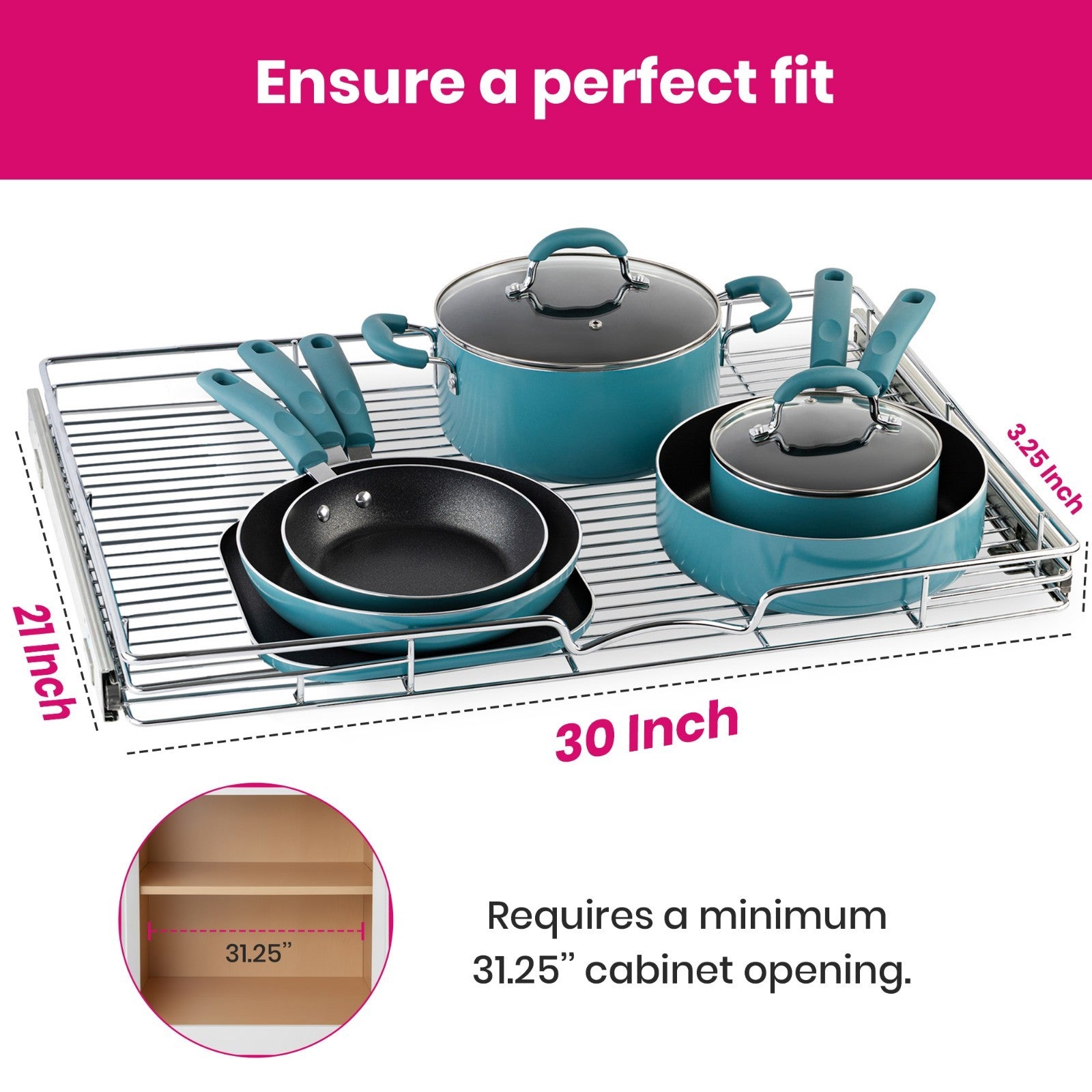 HOLDN' STORAGE Pull Out Cabinet Organizer, Heavy Duty- Lifetime Limited Warranty