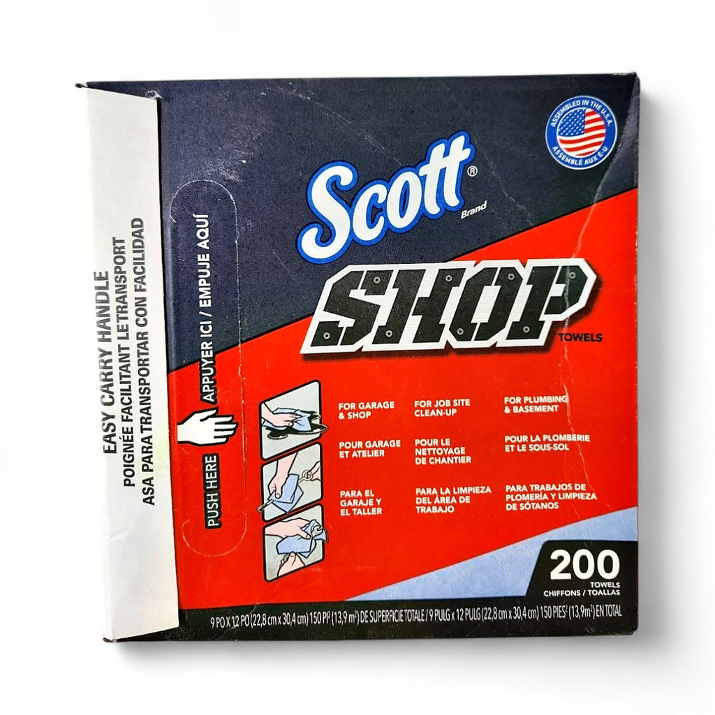 Scott Shop Towels Original Multi-Purpose Rags, Pop-Up Dispenser Box - 200 Sheets
