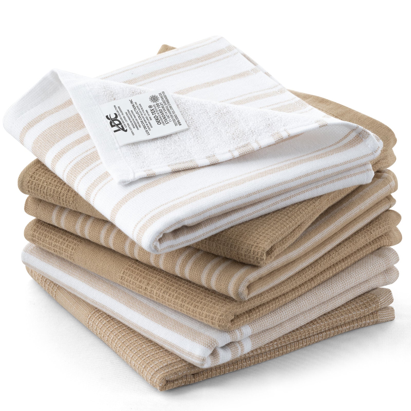 6PC Kitchen Towel Set 100% Cotton Dish Towels 16 x 26 Absorbent Tea Bar Towels