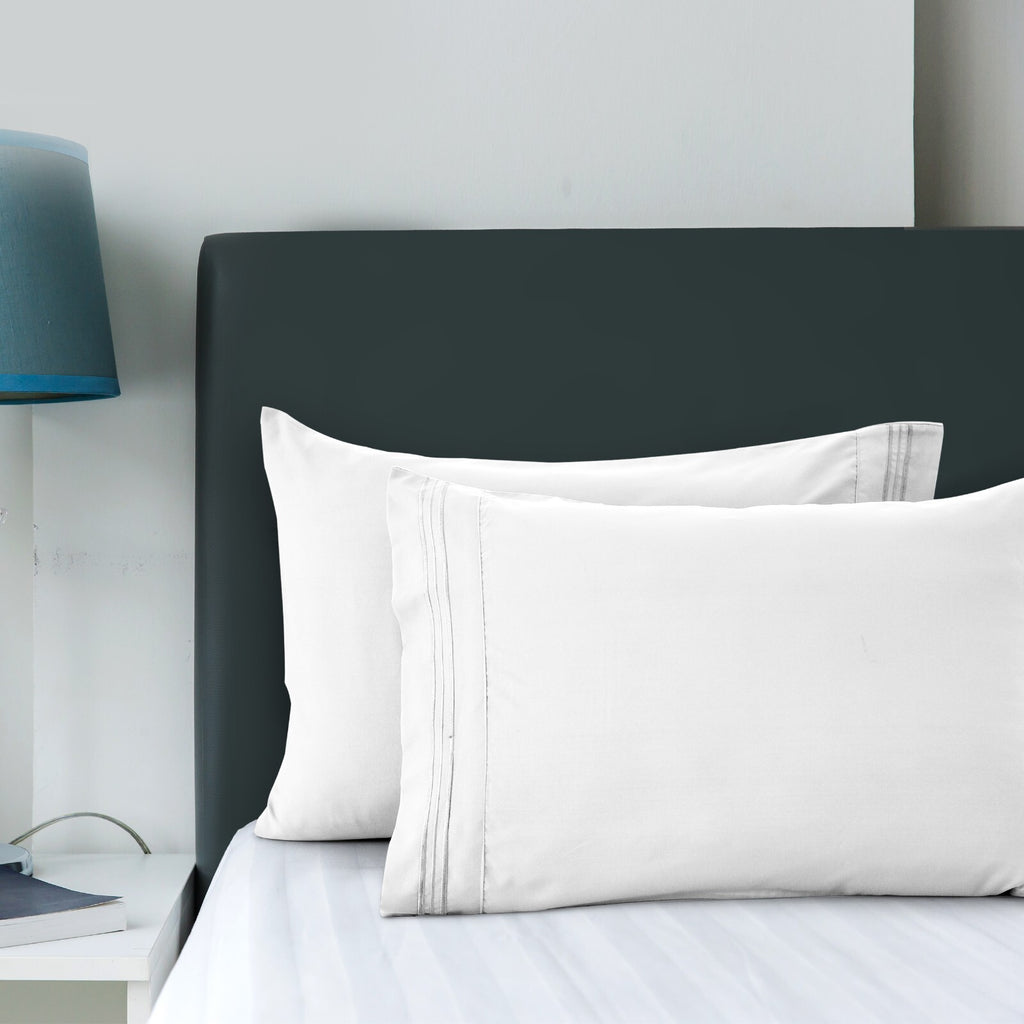 Pack of 2, 4 & 6 Pillow Cover Set Ultra Soft Microfiber Pillowcases Queen King