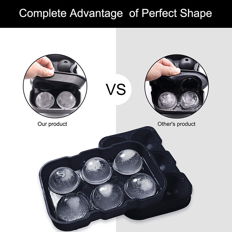 Round or Square Ice Cube Ball Tray Silicone Sphere Mold Bar Whiskey Cocktails
