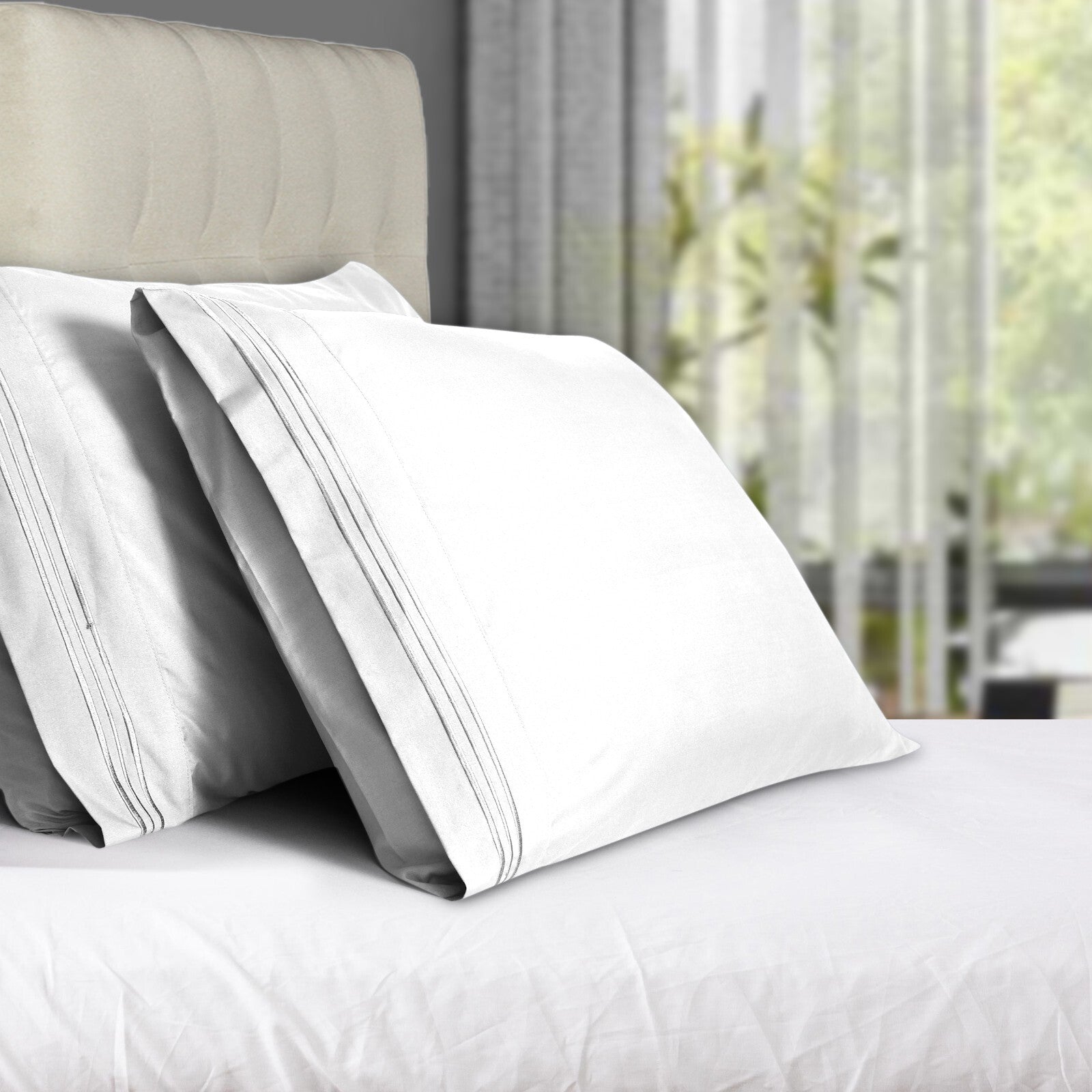 Pack of 2, 4 & 6 Pillow Cover Set Ultra Soft Microfiber Pillowcases Queen King