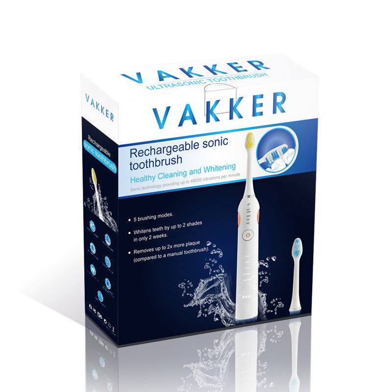 Vakker Ultrasonic Toothbrush Rechargeable Electric Toothbrush 5 Cleaning Modes