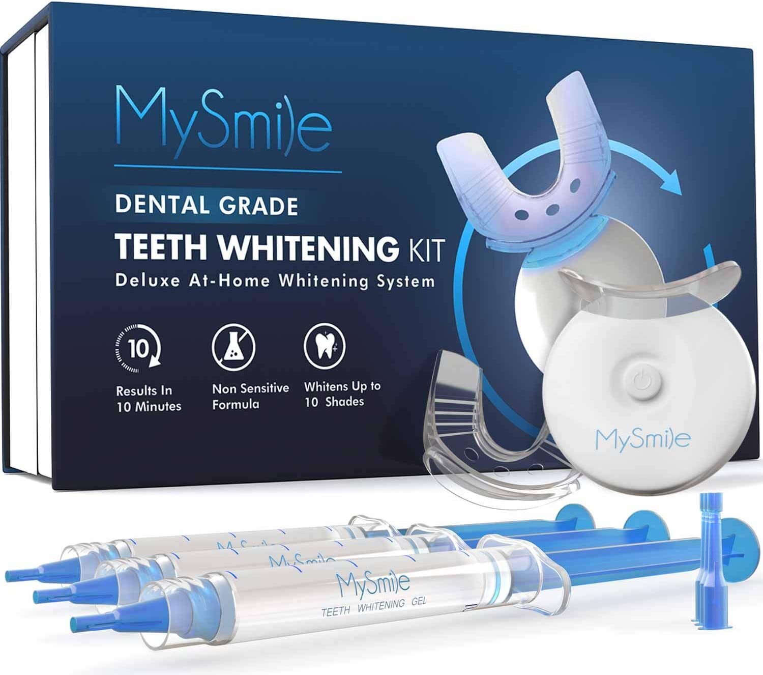 MySmile Teeth Whitening Kit 3ml*3pc Gel Tooth Whitener Bleaching LED Light Tray
