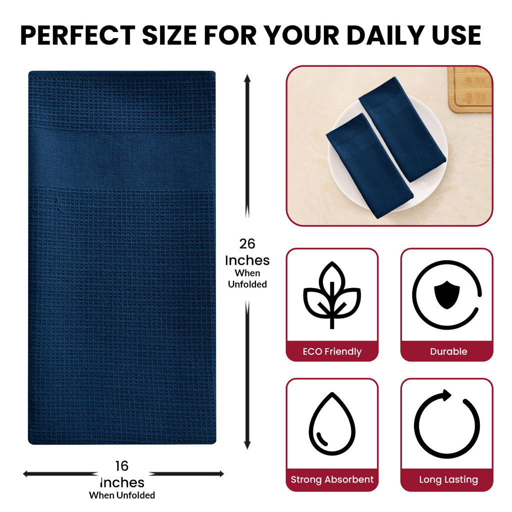 6PC Kitchen Towel Set 100% Cotton Dish Towels 16 x 26 Absorbent Tea Bar Towels