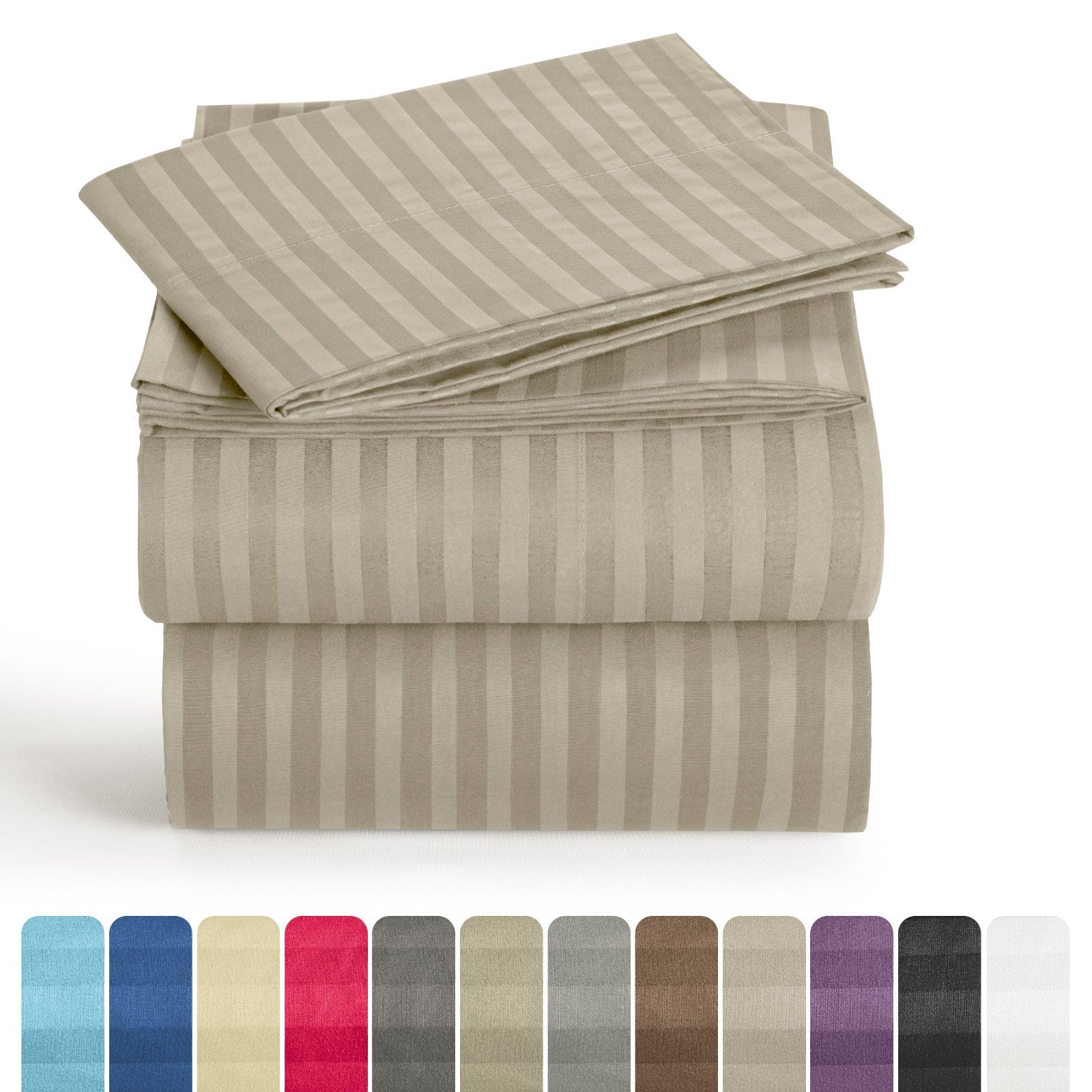 4 Piece Bed Sheet Set Deep Pocket 1800 Series Hotel Bed Sheet Microfiber Comfort