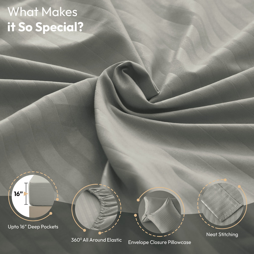 4 Piece Bed Sheet Set Deep Pocket 1800 Series Hotel Bed Sheet Microfiber Comfort