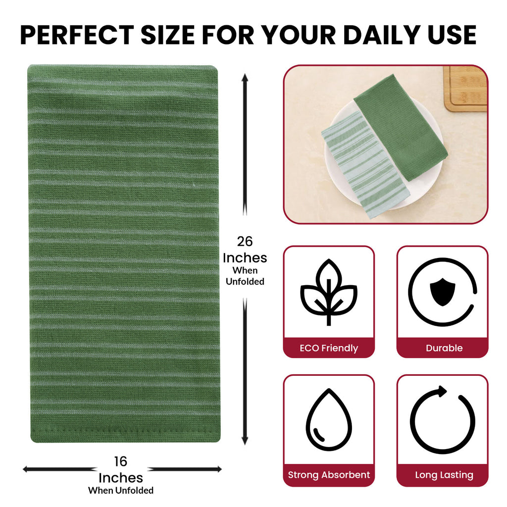 6PC Kitchen Towel Set 100% Cotton Dish Towels 16 x 26 Absorbent Tea Bar Towels