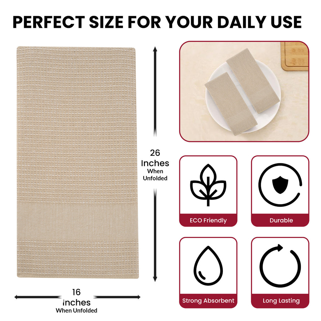 6PC Kitchen Towel Set 100% Cotton Dish Towels 16 x 26 Absorbent Tea Bar Towels