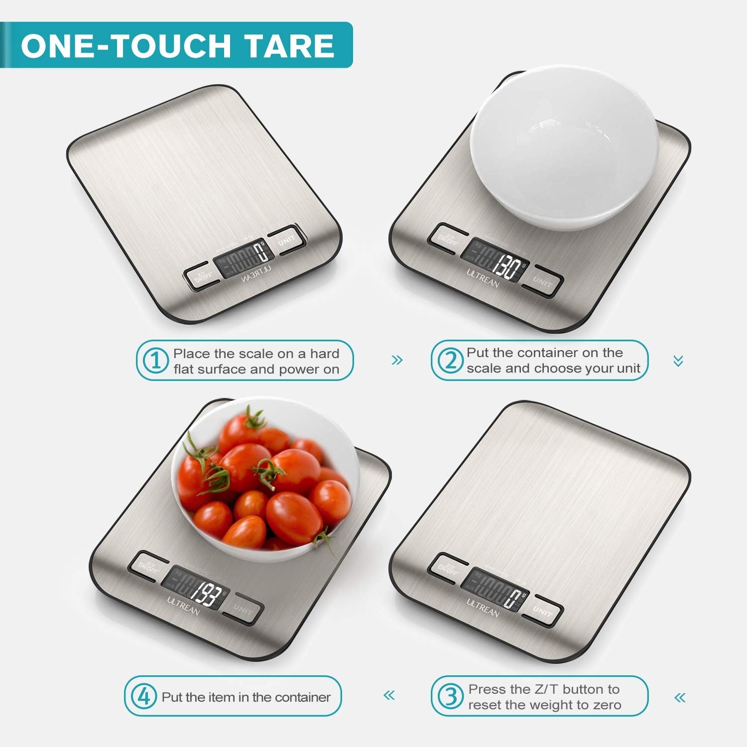 Kitchen Digital Food Scale LED  Display , Grams Ounces , Tare Function