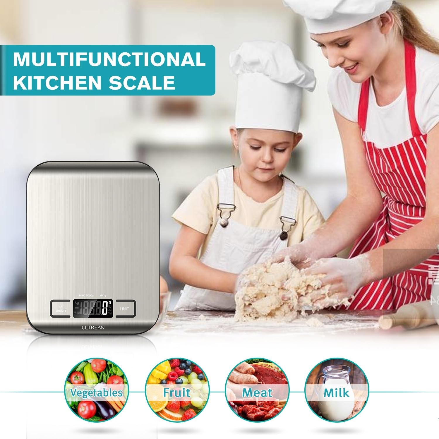 Kitchen Digital Food Scale LED  Display , Grams Ounces , Tare Function
