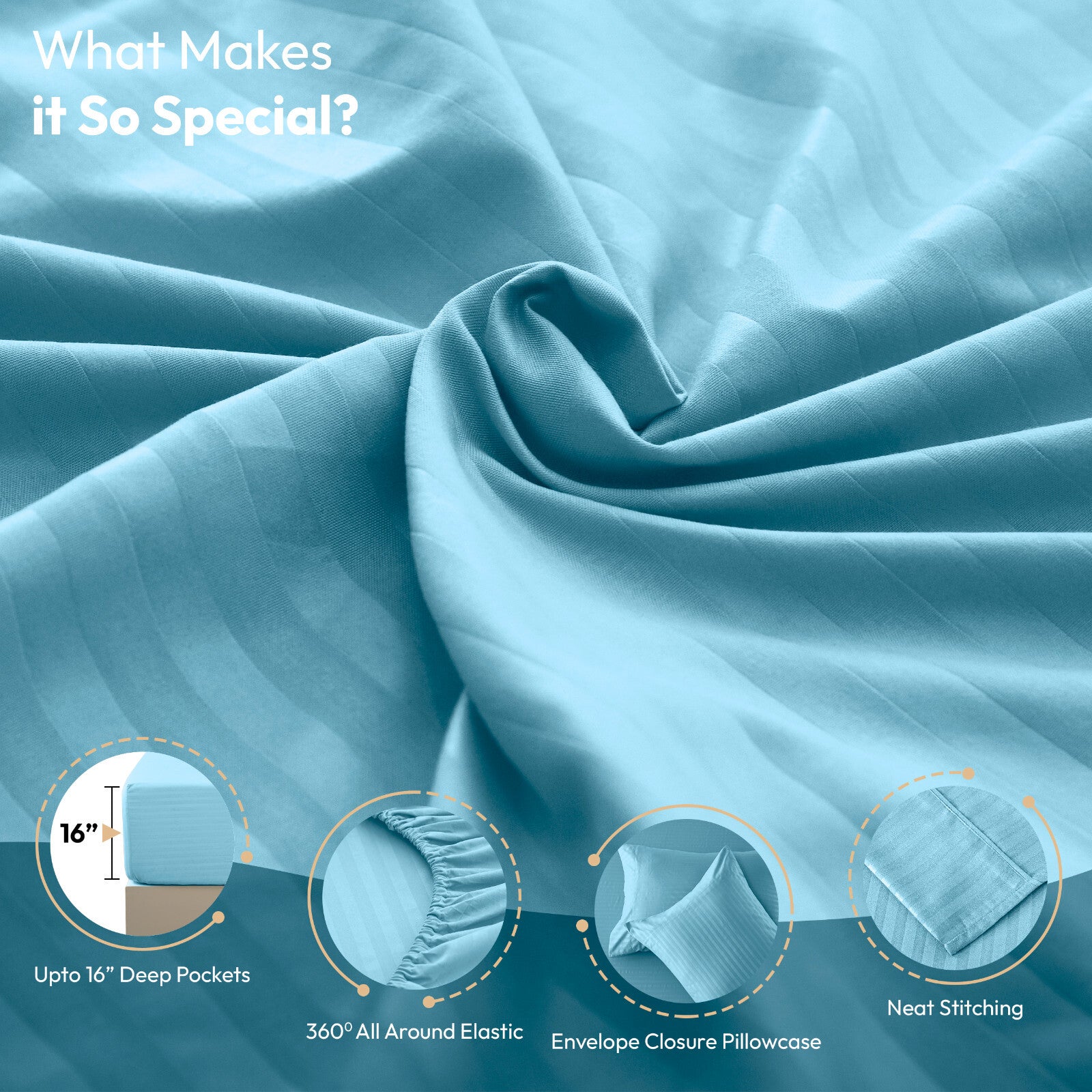 4 Piece Bed Sheet Set Deep Pocket 1800 Series Hotel Bed Sheet Microfiber Comfort