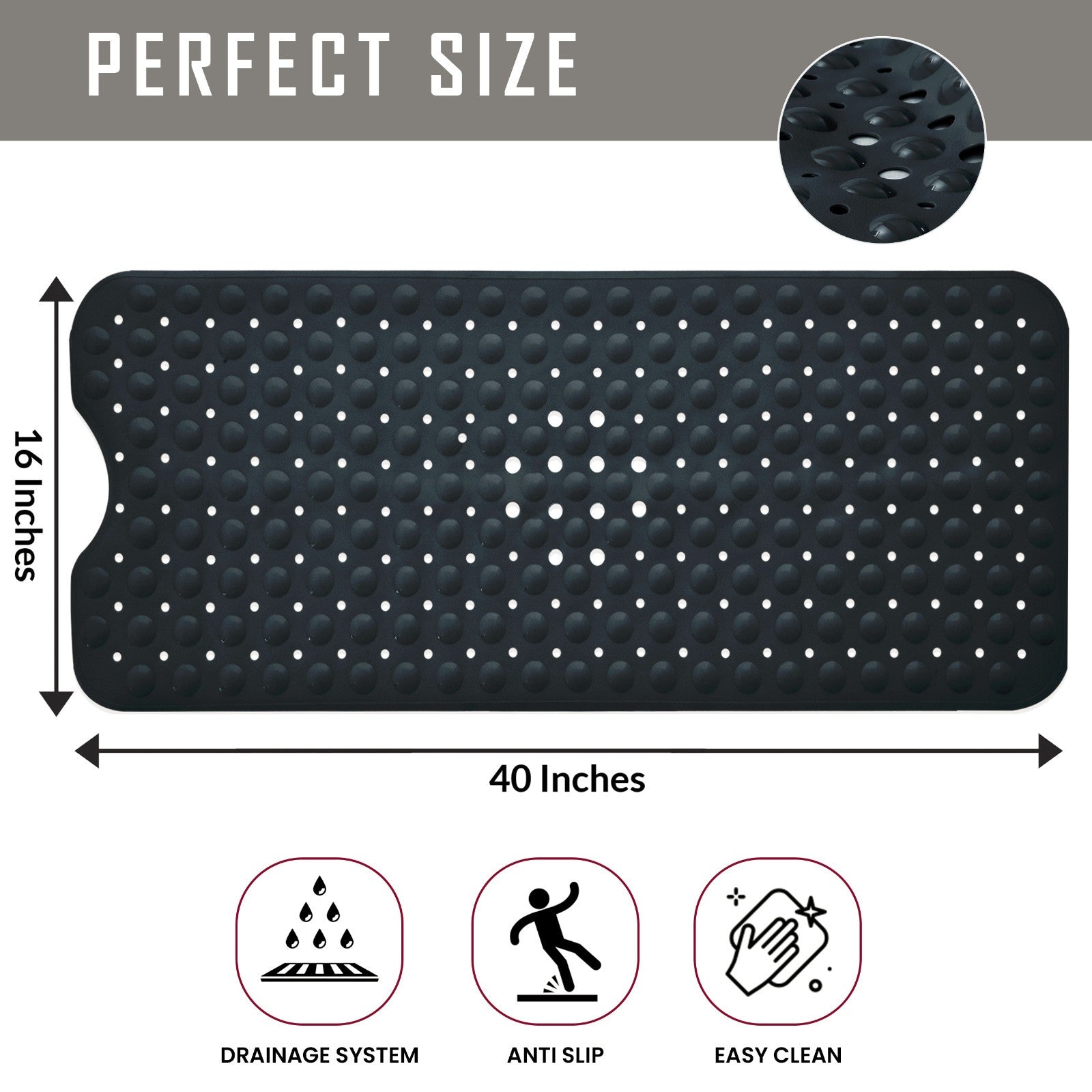 Non Slip Bathtub Mats Suction Cups Washable Bathroom Inside Shower Mat Anti Mold