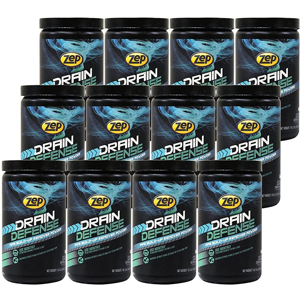 Zep Drain Defense Enzymatic Drain Cleaner Powder 18 oz (Case of 12) ZDC16