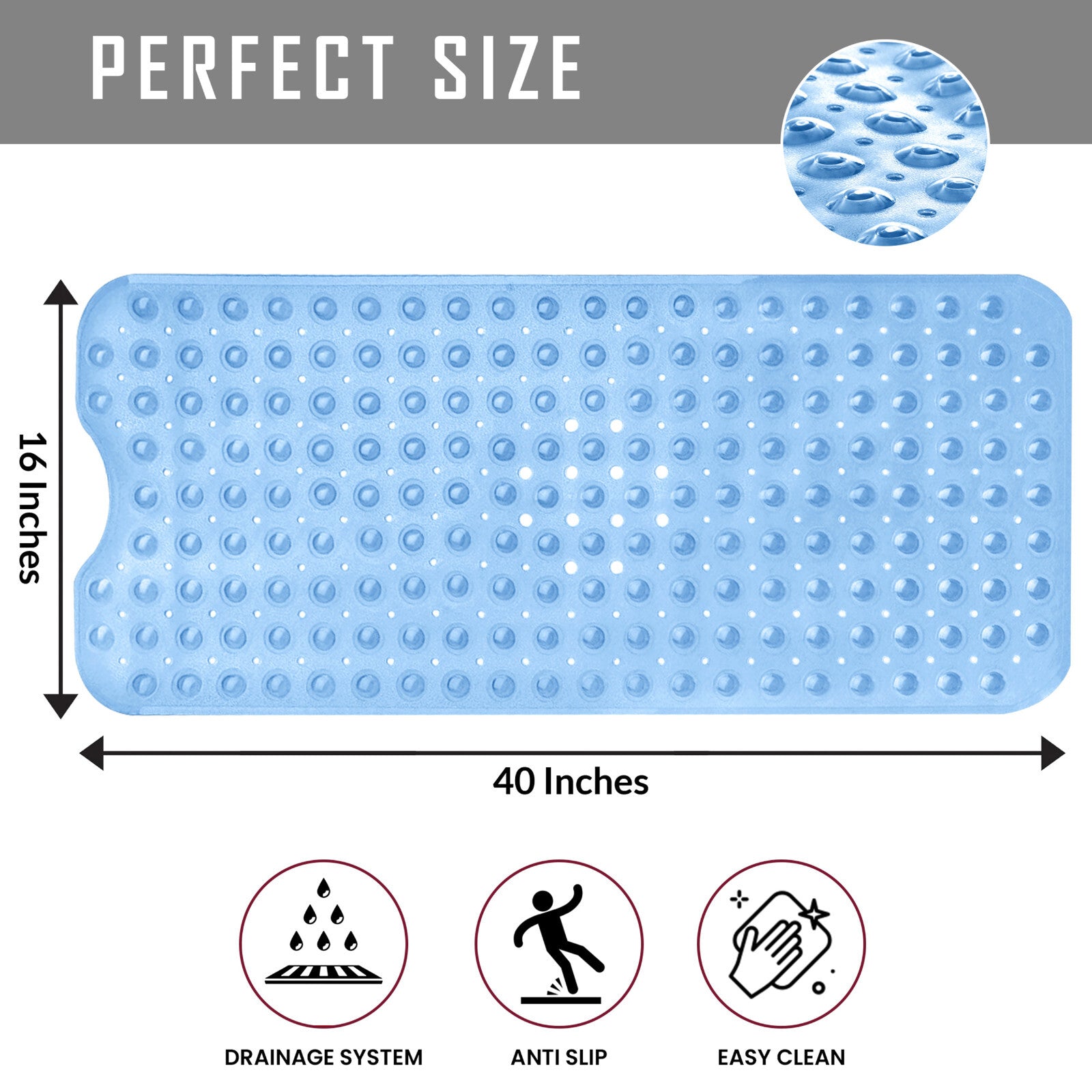 Non Slip Bathtub Mats Suction Cups Washable Bathroom Inside Shower Mat Anti Mold