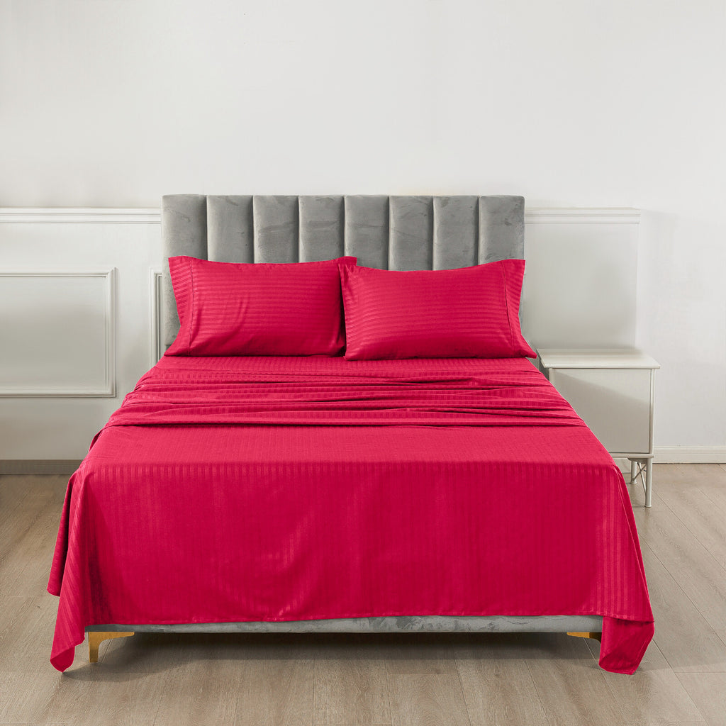 4 Piece Bed Sheet Set Deep Pocket 1800 Series Hotel Bed Sheet Microfiber Comfort