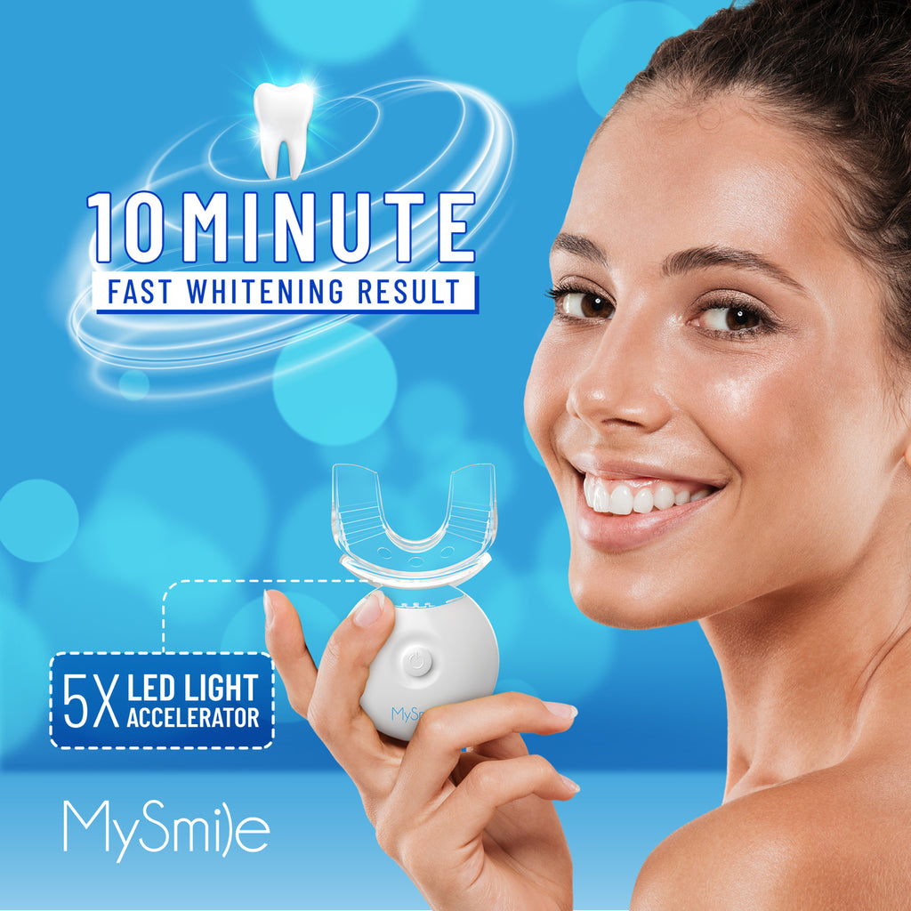 MySmile Teeth Whitening Kit 3ml*3pc Gel Tooth Whitener Bleaching LED Light Tray