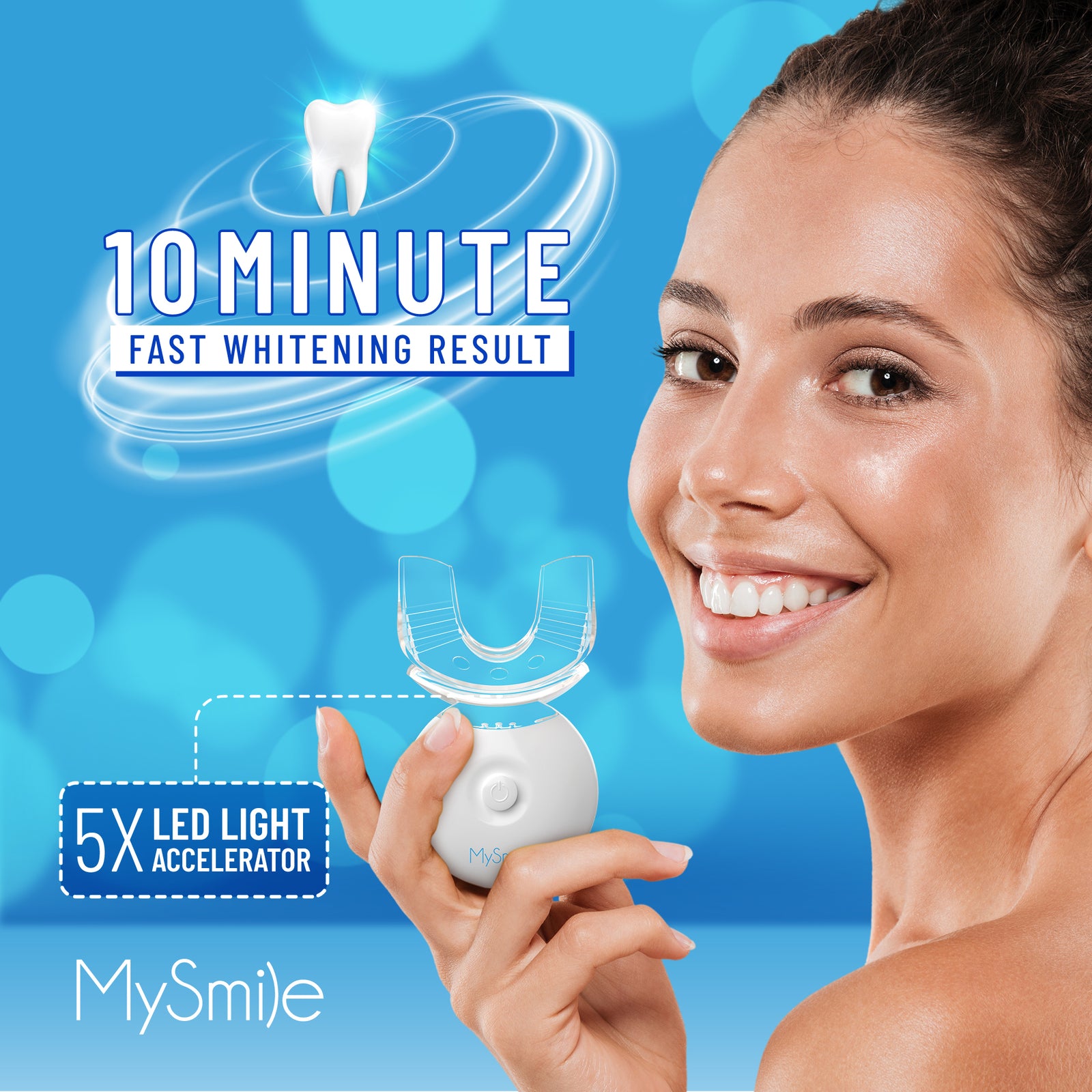 MySmile Teeth Whitening Kit 3ml*3pc Gel Tooth Whitener Bleaching LED Light Tray