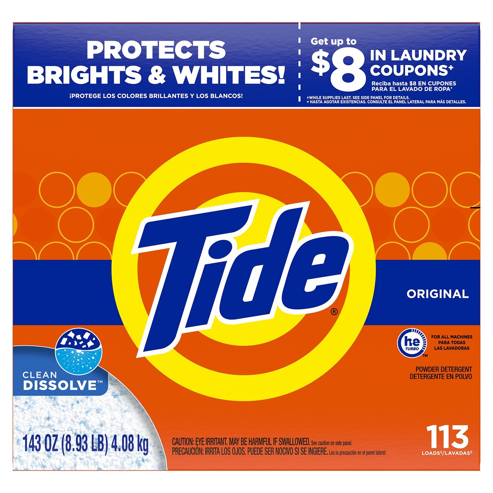 Tide Powder Laundry Detergent 143 Ounces He Turbo Stain Removal Power