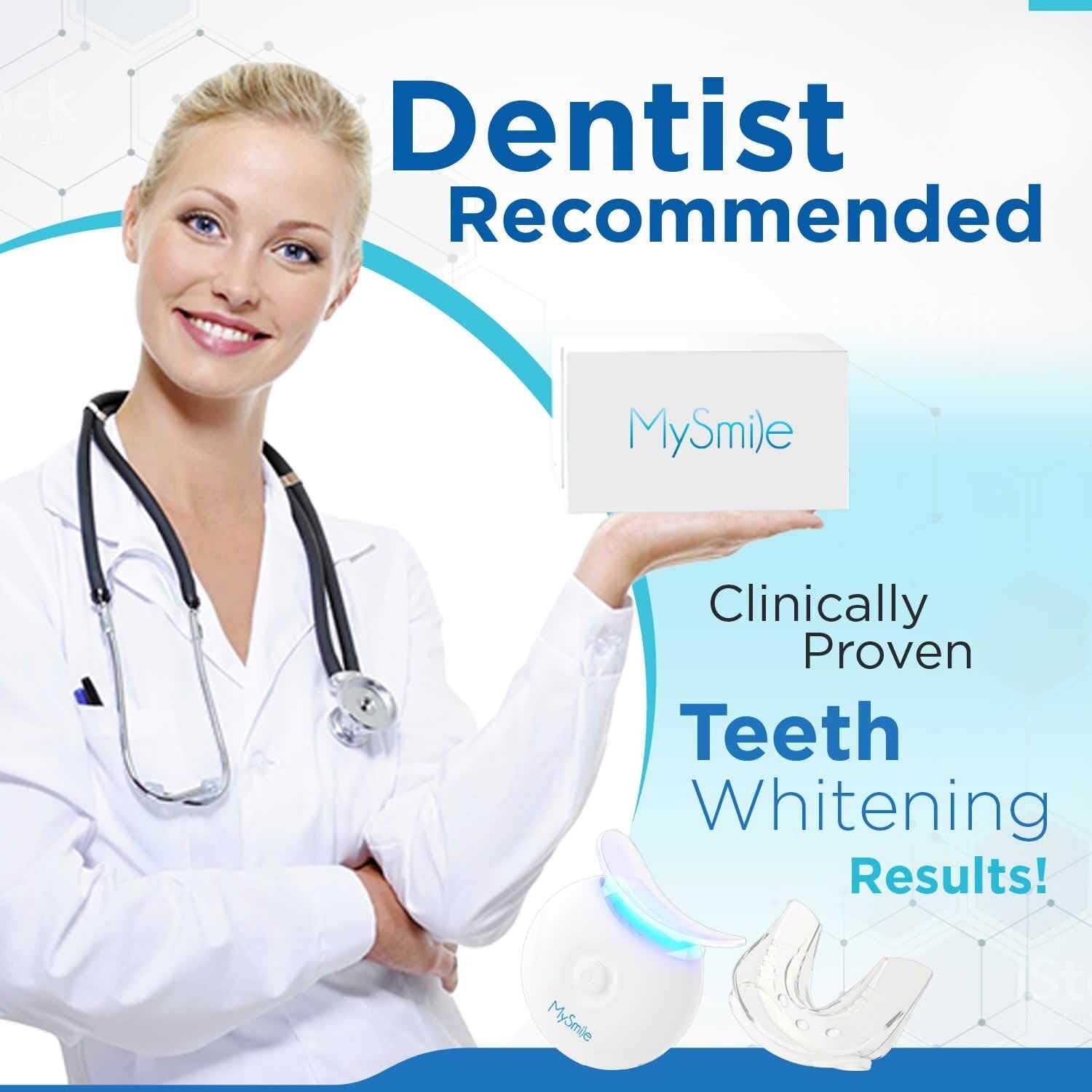 MySmile Teeth Whitening Kit 3ml*3pc Gel Tooth Whitener Bleaching LED Light Tray