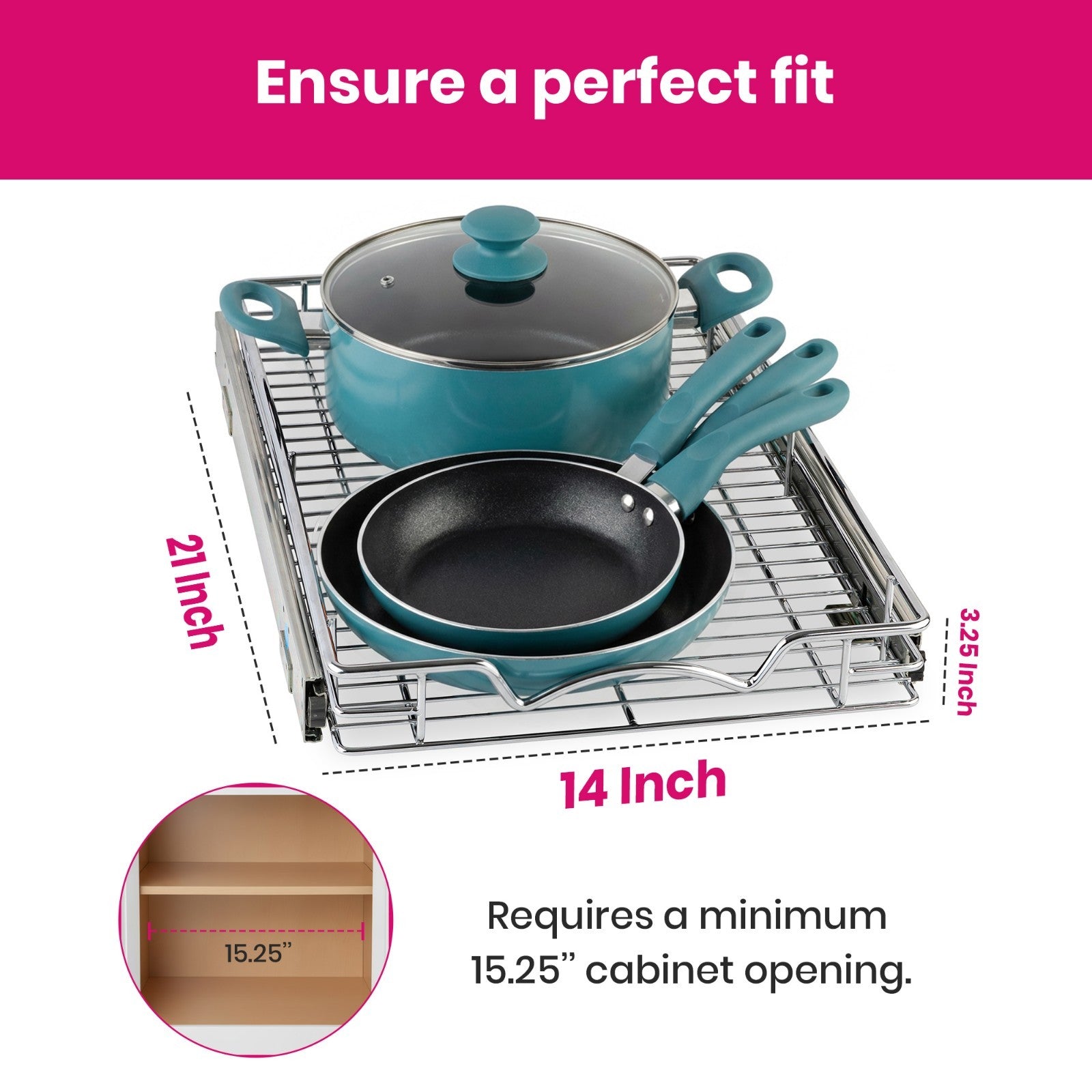 HOLDN' STORAGE Pull Out Cabinet Organizer, Heavy Duty- Lifetime Limited Warranty