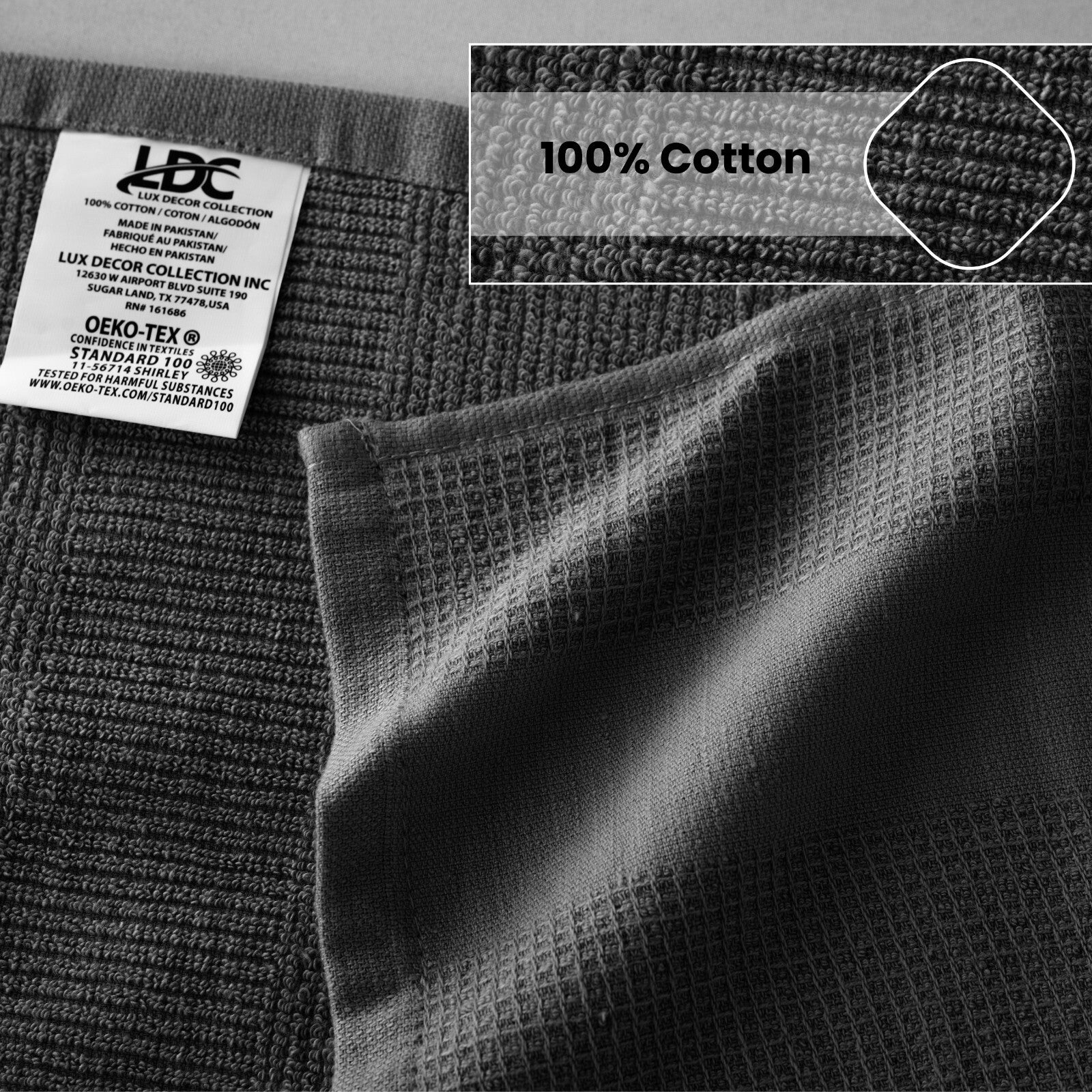 6PC Kitchen Towel Set 100% Cotton Dish Towels 16 x 26 Absorbent Tea Bar Towels