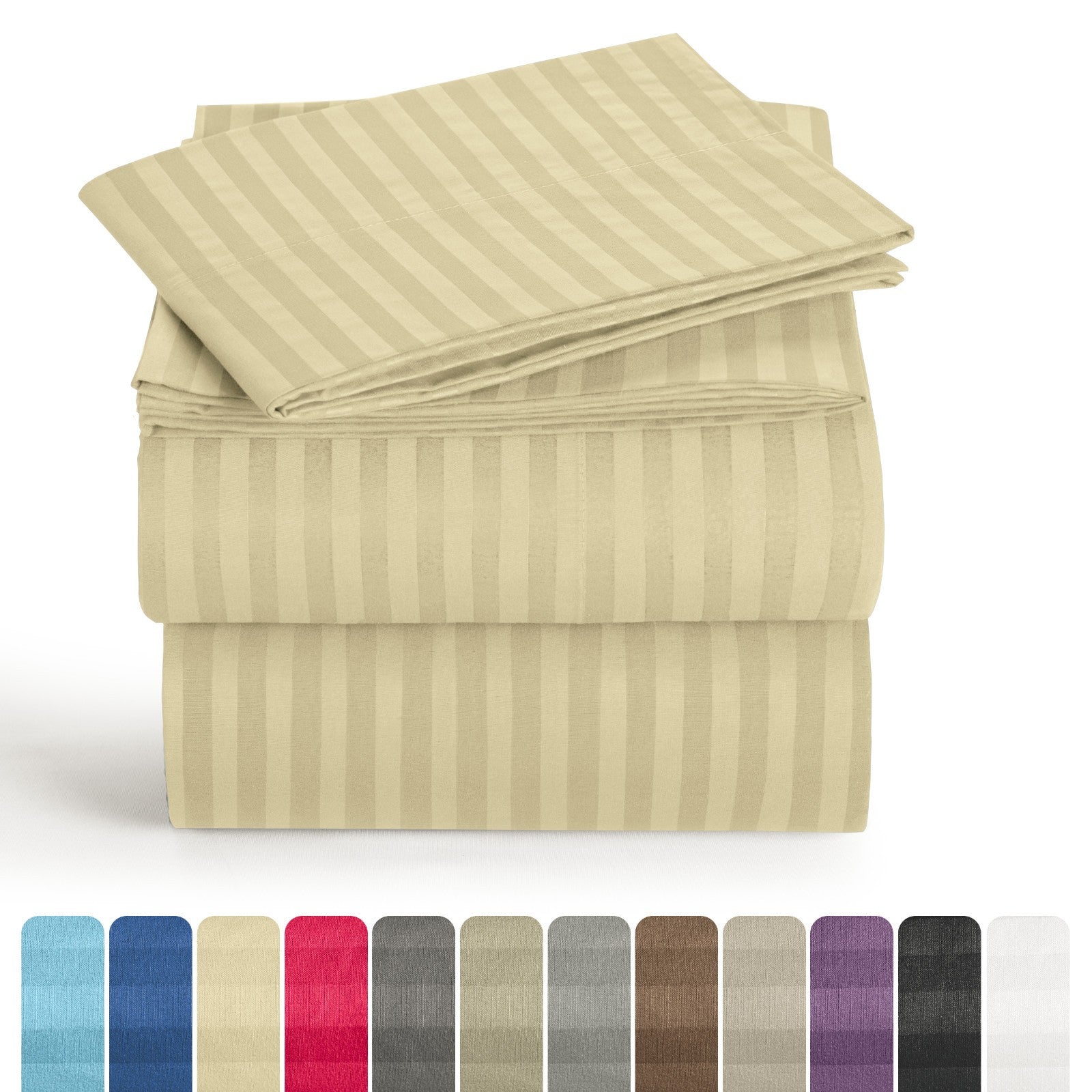 4 Piece Bed Sheet Set Deep Pocket 1800 Series Hotel Bed Sheet Microfiber Comfort