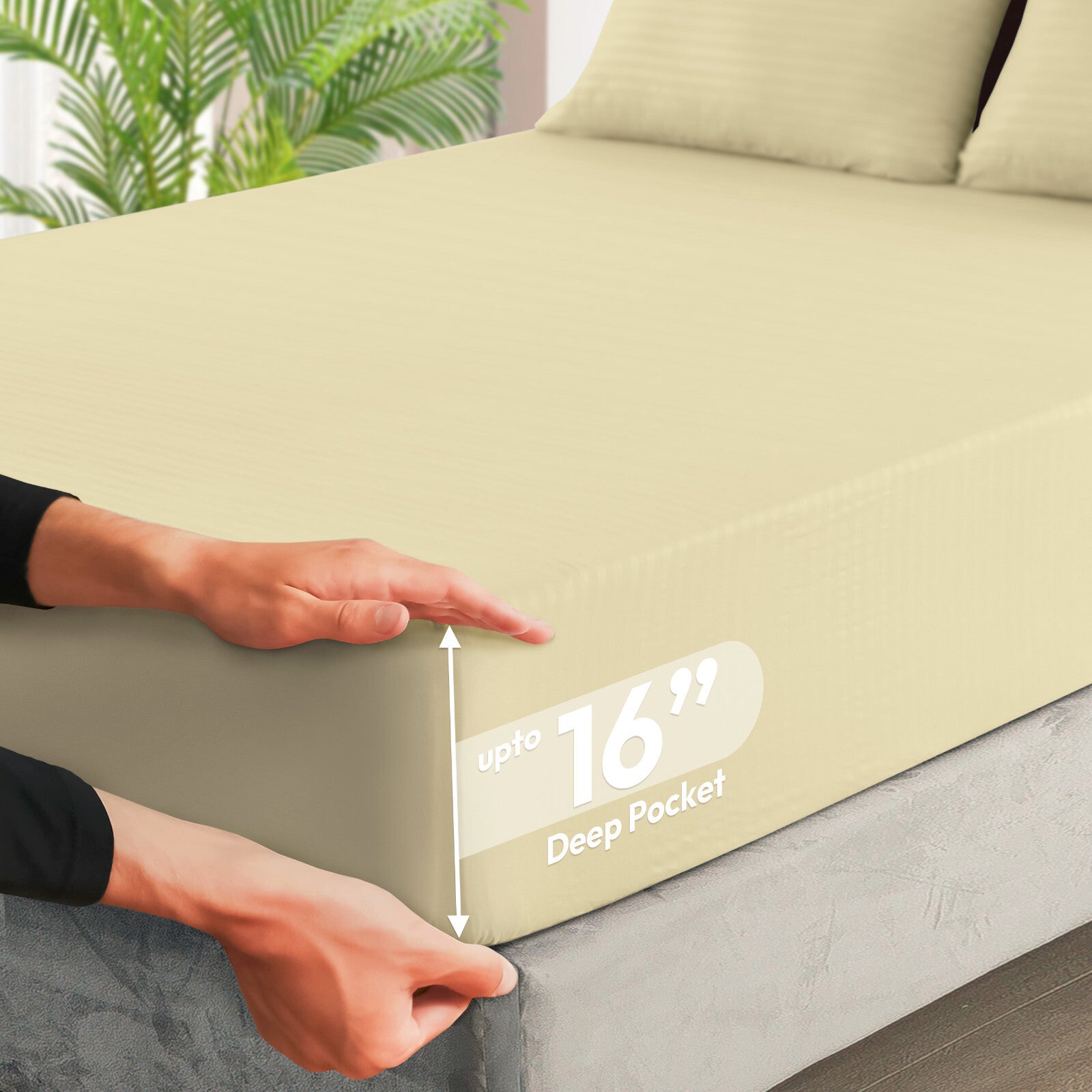 4 Piece Bed Sheet Set Deep Pocket 1800 Series Hotel Bed Sheet Microfiber Comfort