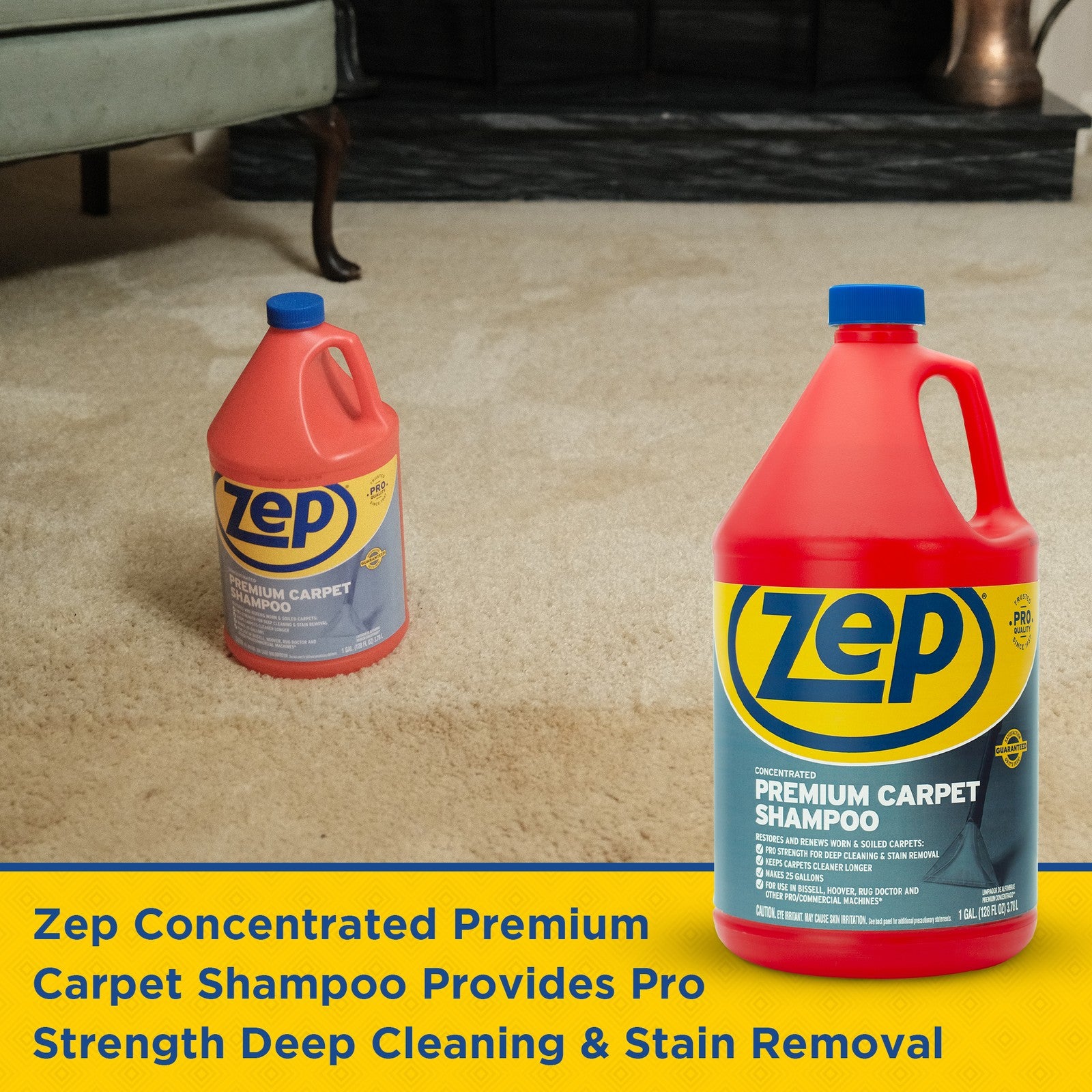 Zep Premium Carpet Cleaner Shampoo - 1 Gallon (Case of 2) ECZUPXC1282