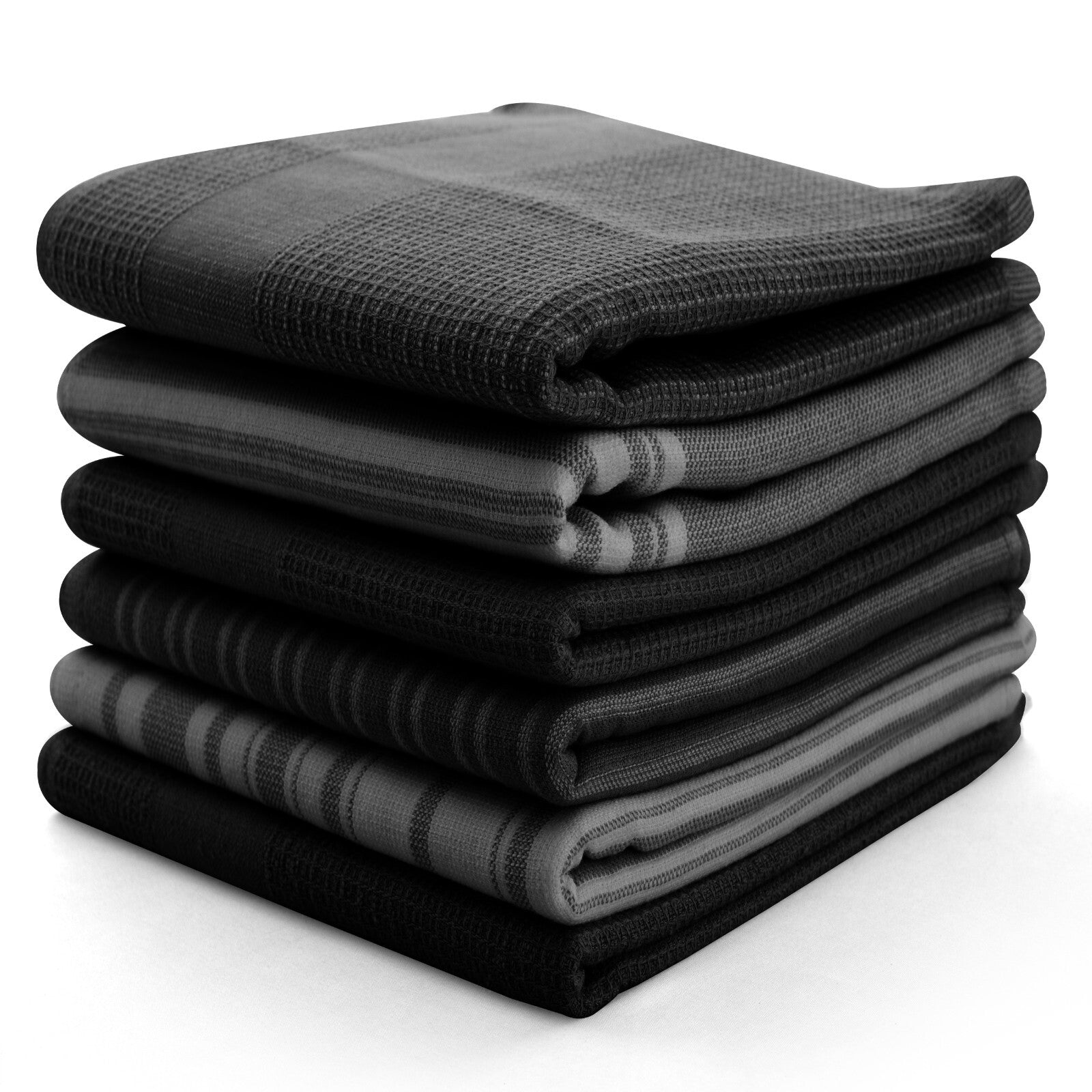 6PC Kitchen Towel Set 100% Cotton Dish Towels 16 x 26 Absorbent Tea Bar Towels