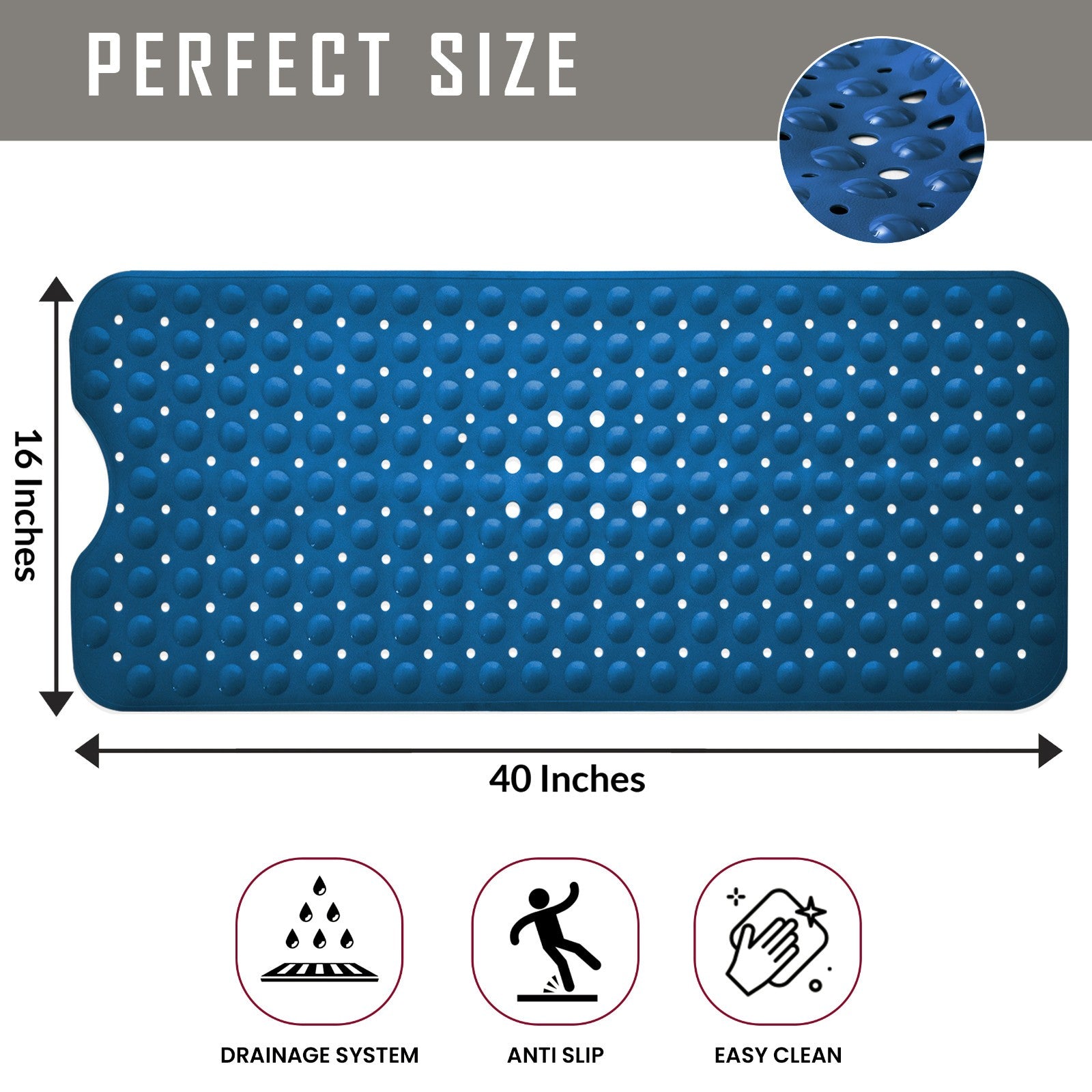 Non Slip Bathtub Mats Suction Cups Washable Bathroom Inside Shower Mat Anti Mold